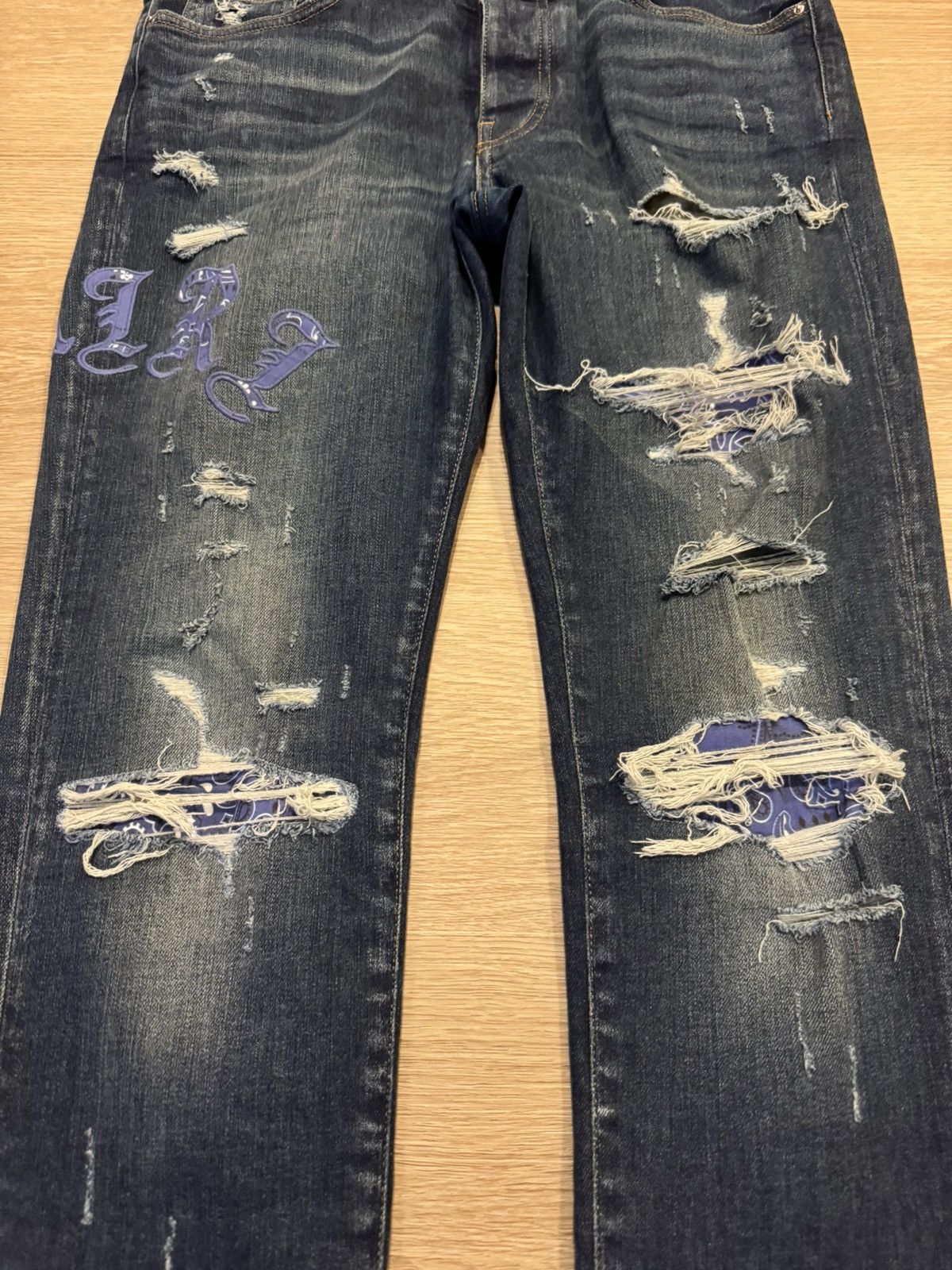 Amiri Amiri Mx1 Old English Denim Size US 33 - 2 Thumbnail
