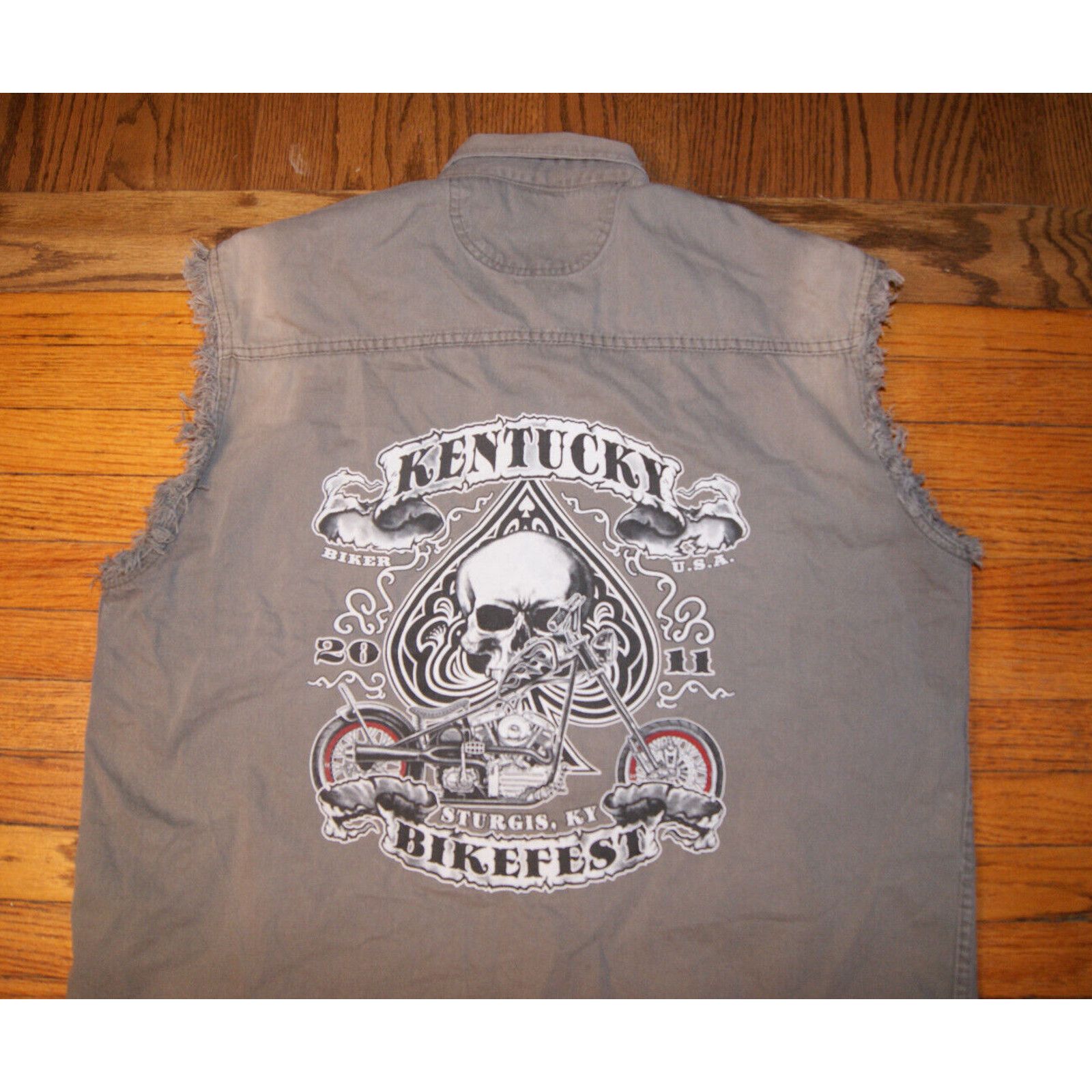 Other Sturgis KY Bikefest 11 Sleeveless Denim Mens XL Button Shirt Size US XL / EU 56 / 4 - 1 Thumbnail
