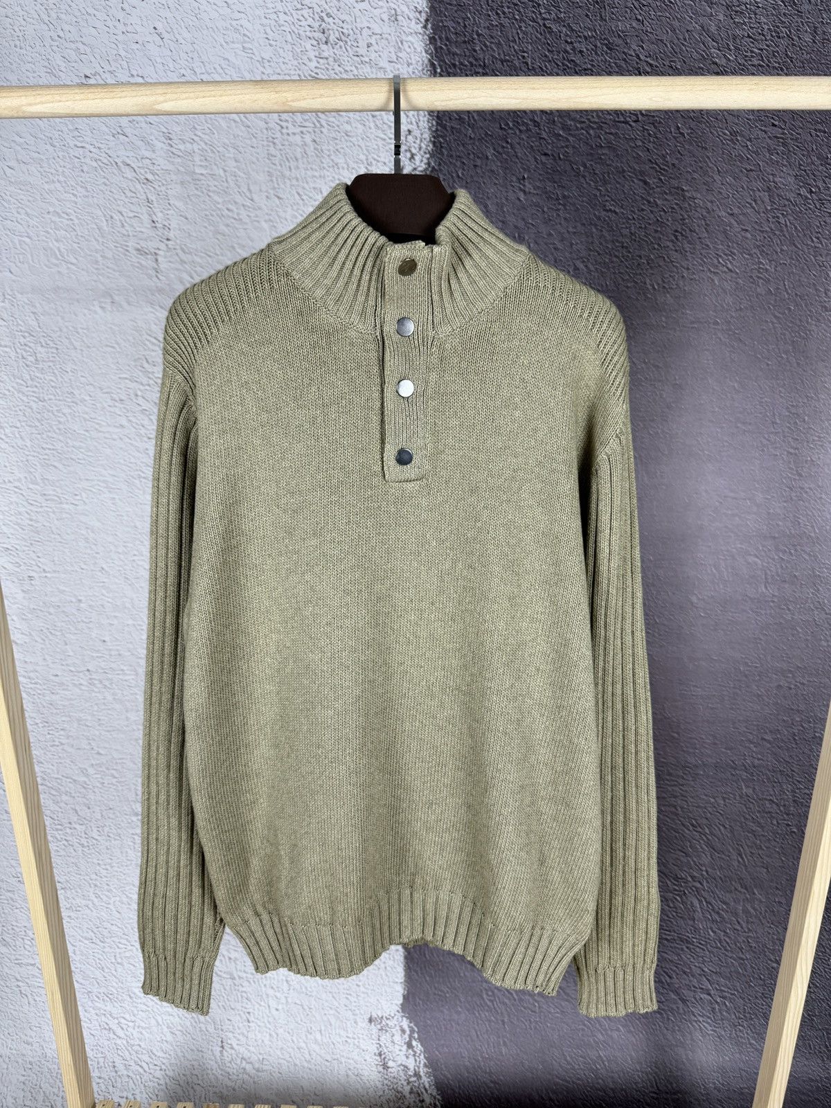 Ermenegildo Zegna Zegna Sport beige cotton cashmere half button down sweater Size US XXL / EU 58 / 5 - 1 Thumbnail