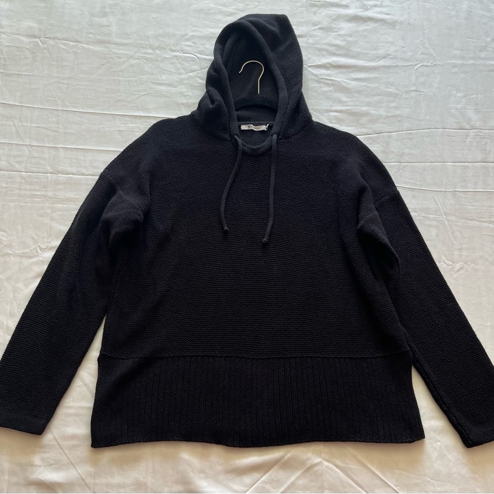 Alexander Wang T Alexander Wang Black Cotton Knit Hooded Sweater Size M Size M / US 6-8 / IT 42-44 - 1 Thumbnail