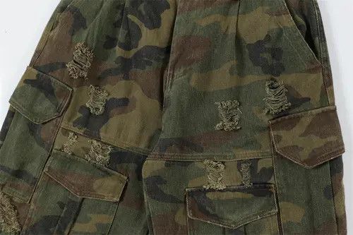 Japanese Brand Madoka x Keito Destroy Camouflage Grinding Cropped Pants Size US 32 / EU 48 - 6 Thumbnail
