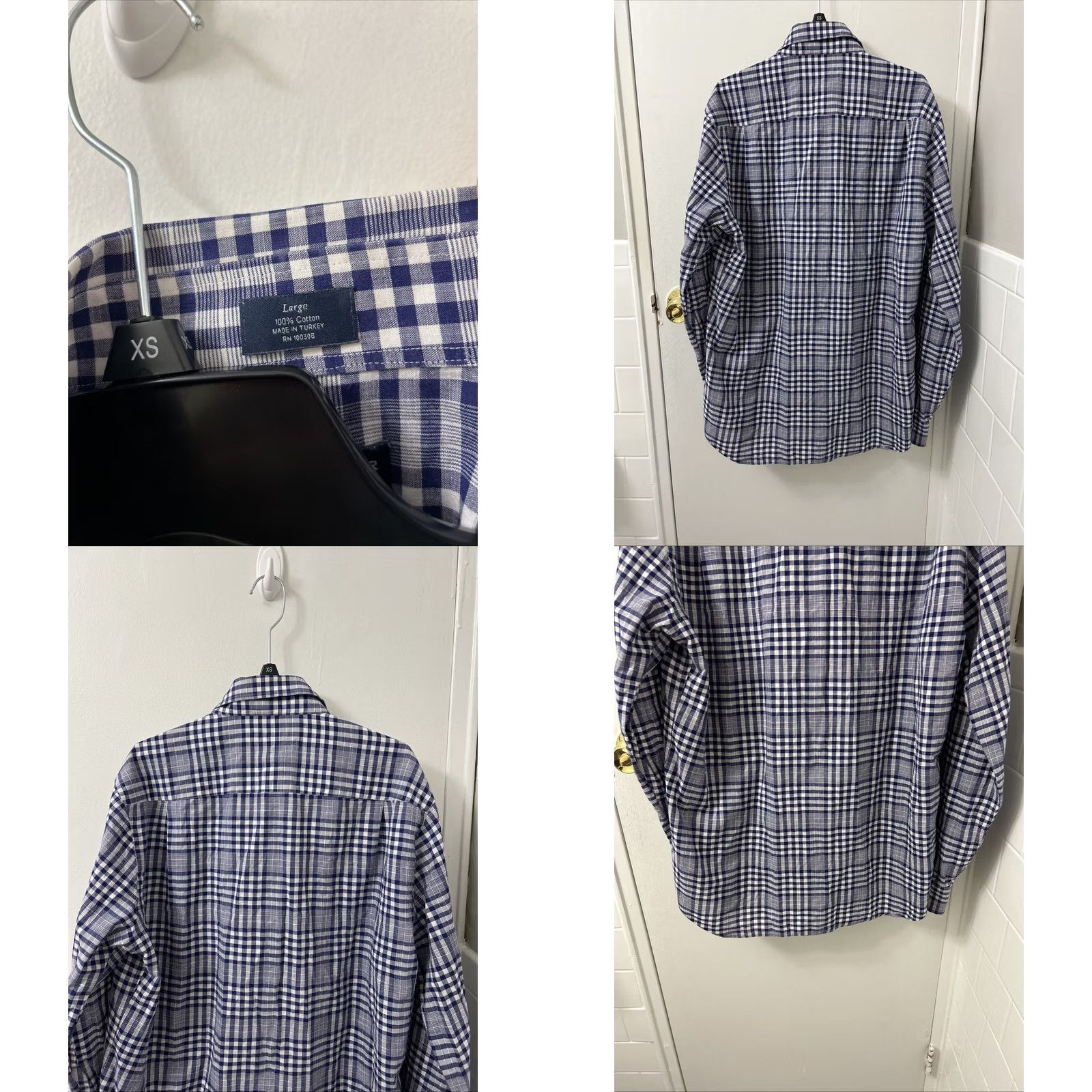 Peter Millar Peter Millar Summer Chambray Shirt Mens Large Blue White Plaid Casual Button Up Size US L / EU 52-54 / 3 - 8 Thumbnail