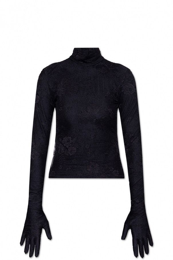 o1bcso1str1124 Lingerie Turtleneck Sweater in Black