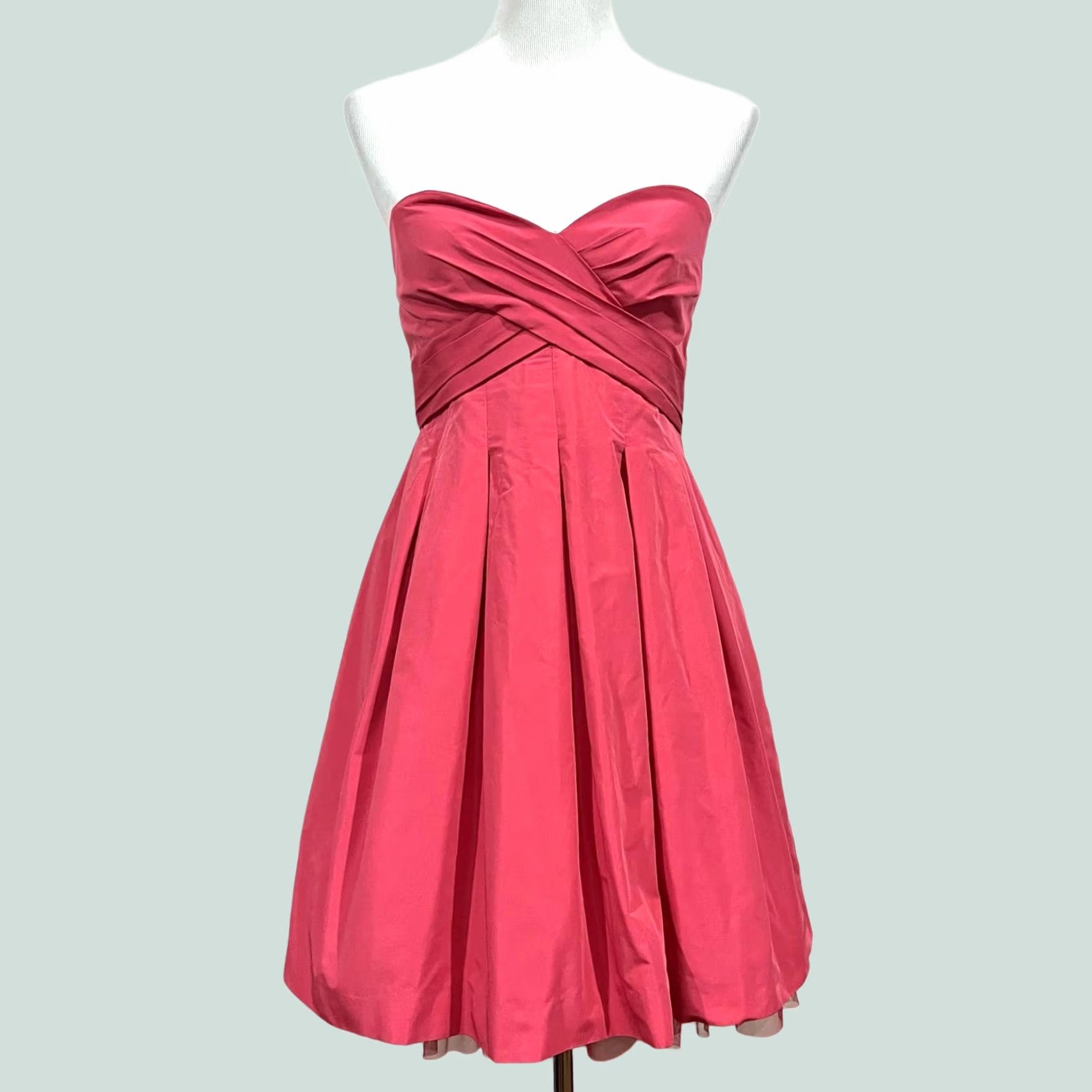 Bcbgmaxazria BCBGMAXAZRIA Dress Pink Coral Strapless Sweetheart Formal Pockets Party Size 4 Women Short Size S / US 4 / IT 40 - 1 Thumbnail