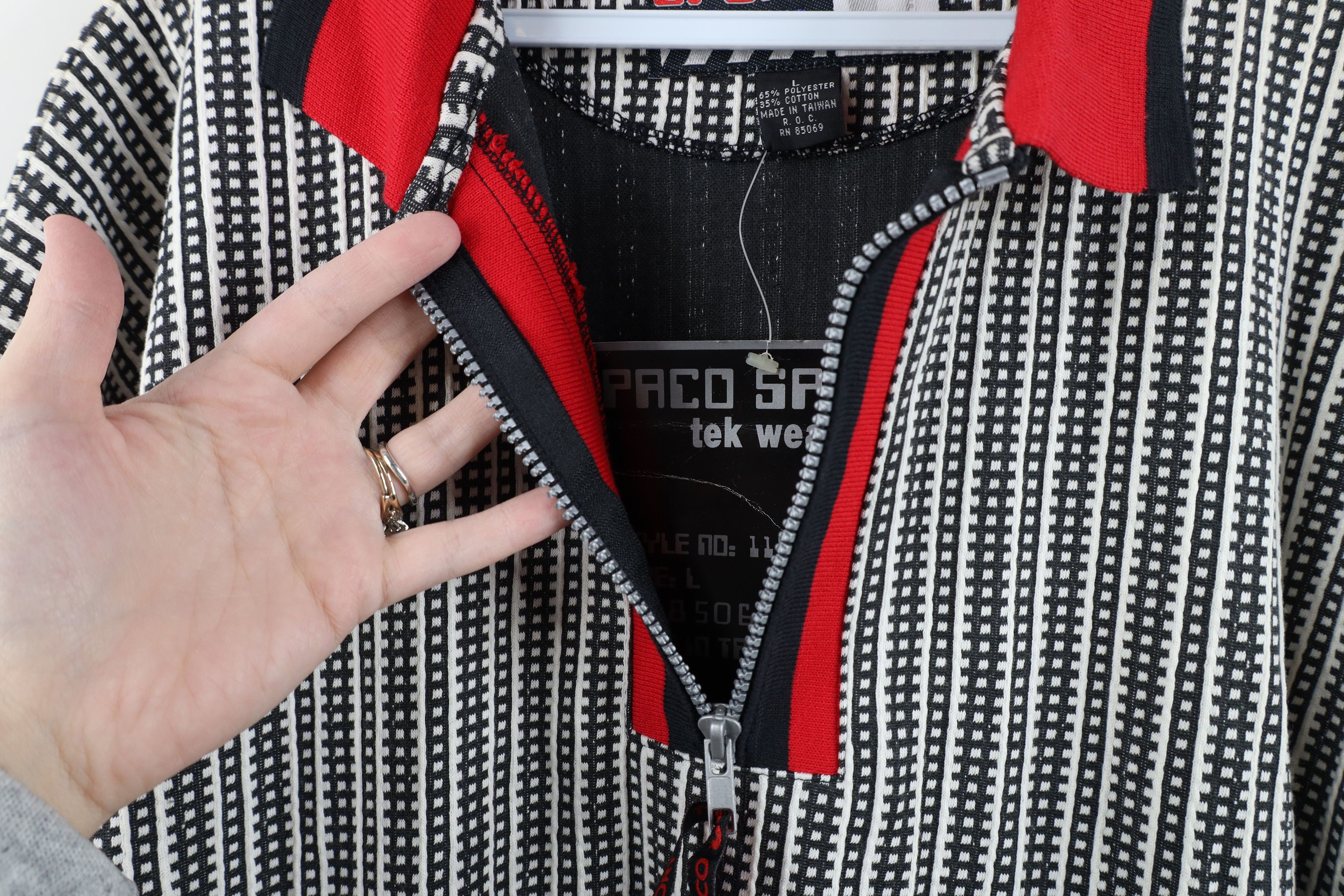 Vintage Deadstock Vintage 90s Streetwear Striped Baggy Half Zip Polo Size US L / EU 52-54 / 3 - 5 Thumbnail
