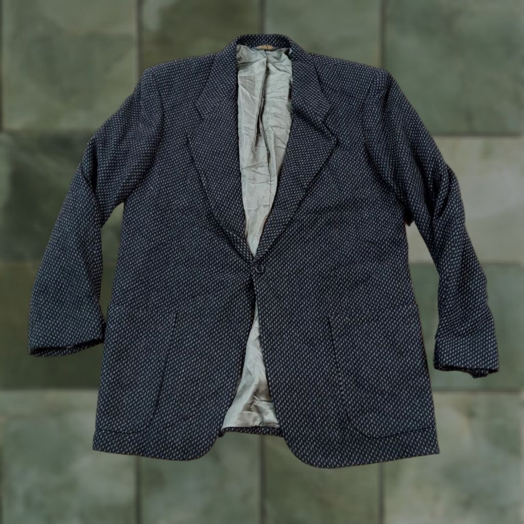 Yves Saint Laurent Yves Saint Laurent Blue Gray Tweed Blazer Mens 40 Regular Single Breasted Business Jacket Size 40R - 1 Thumbnail