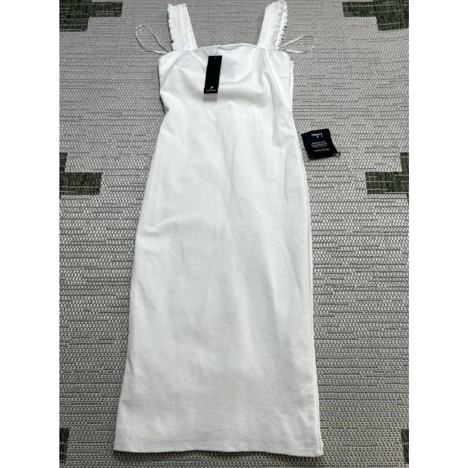 Lulus Lulus Bodycon Midi Dress Womens XS White Stretch Knit Square Neck Shirt? Size XS / US 0-2 / IT 36-38 - 2 Thumbnail