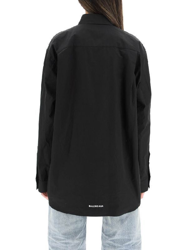 Balenciaga o1bcso1str0525 Shirt Large Fit in Black Size XL / US 12-14 / IT 48-50 - 3 Thumbnail