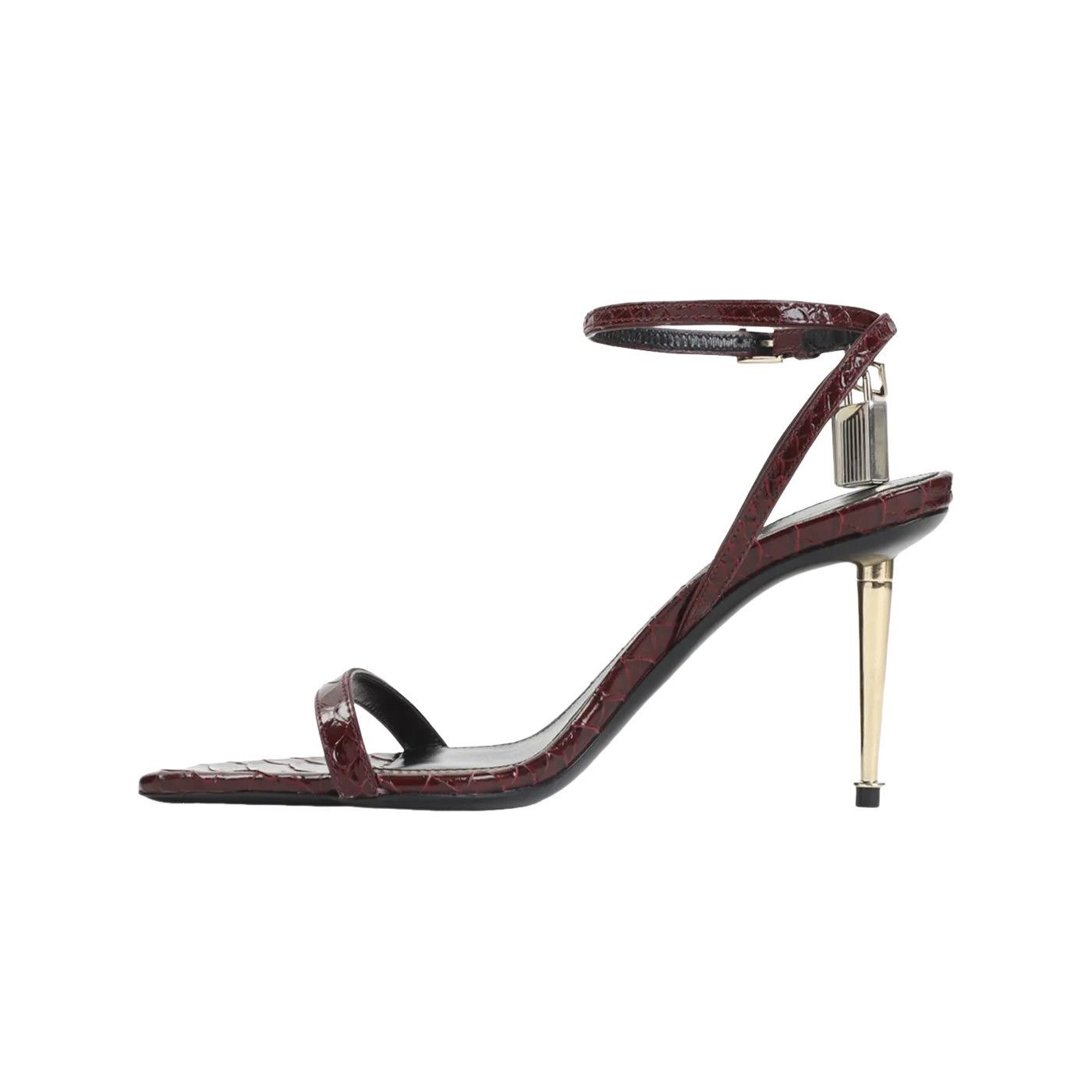 Tom Ford TOM FORD Padlock Ruby Red 85mm Sandals New & Authentic (Wome Size US 10 / IT 40 - 2 Thumbnail