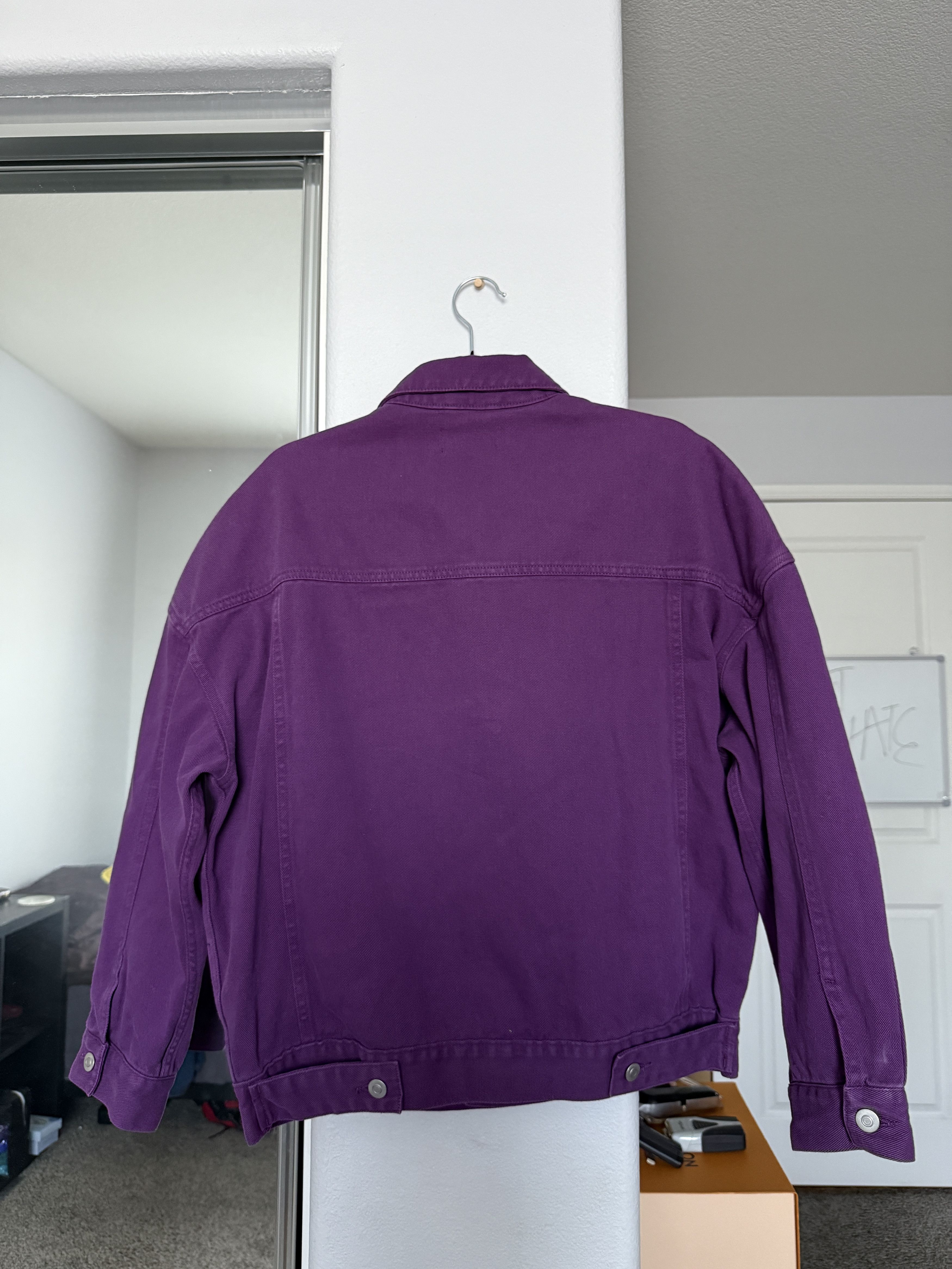 Asos VINTAGE OVERSIZED PURPLE DENIM JACKET SZ 2XS FITS LIKE SMALL Size US XXS / EU 40 - 4 Thumbnail