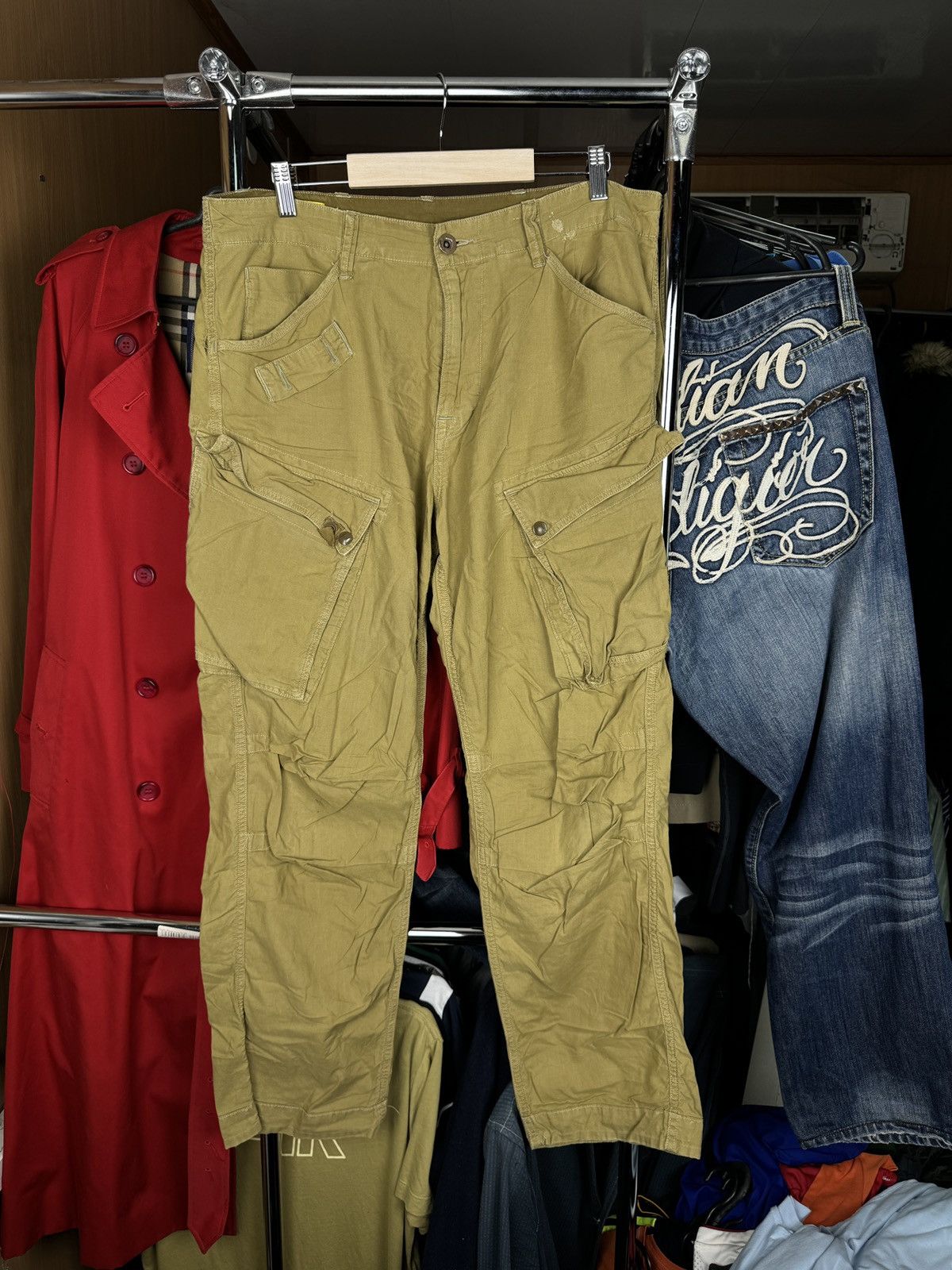 G-Star Mens Vintage G Star Raw Rovic BELT loose cargo pants y2k Size US 33 - 1 Thumbnail