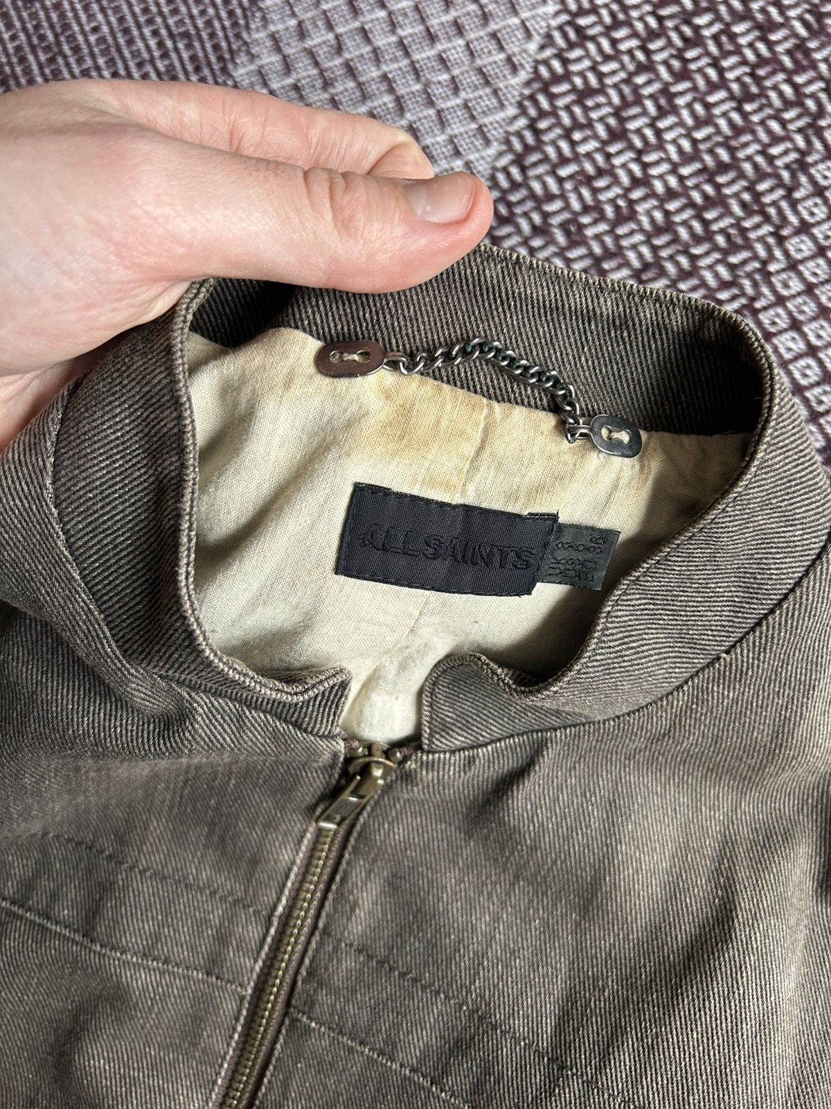 Allsaints × Vintage Vintage Allsaints Washed Avantgarde Style Bomber Jacket Sz S Size S / US 4 / IT 40 - 6 Thumbnail