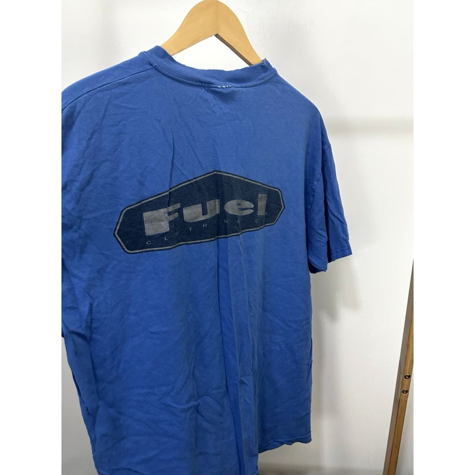 Hanes VINTAGE 90s Fuel Clothing Co T-Shirt Size XL Blue Skateboard Skate Surf Thrashed Worn Mens Size US XL / EU 56 / 4 - 3 Thumbnail