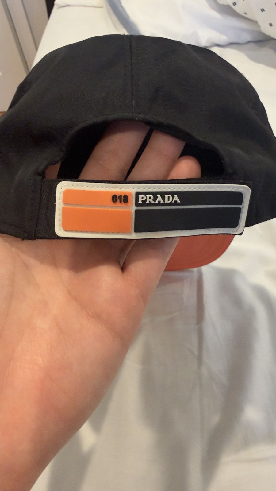 Prada Black/Orange Prada 018 Logo-appliqué Nylon Cap Size ONE SIZE - 4 Thumbnail