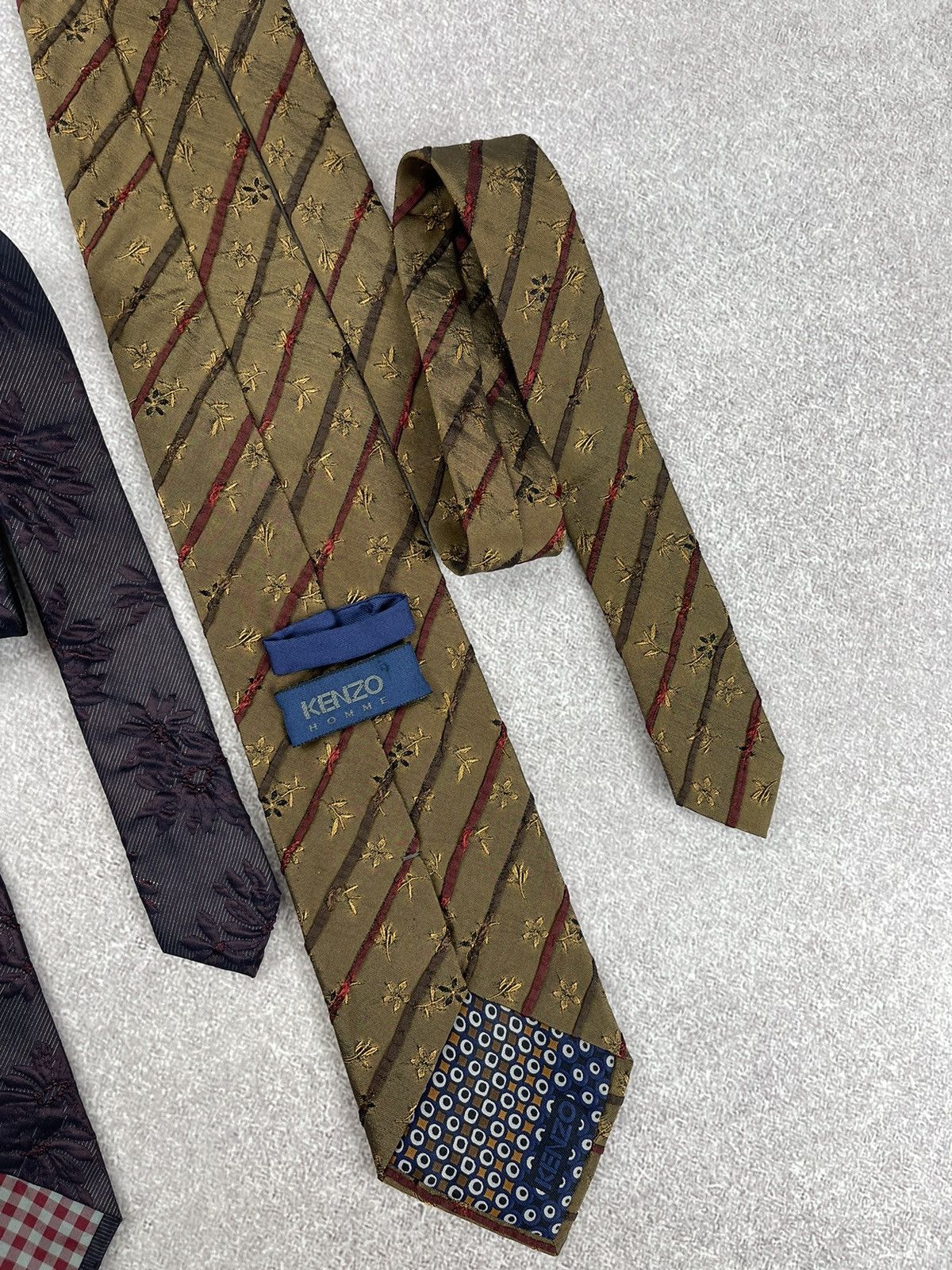 Kenzo × Vintage Vintage Kenzo Homme Printed Silk Tie Size ONE SIZE - 10 Thumbnail