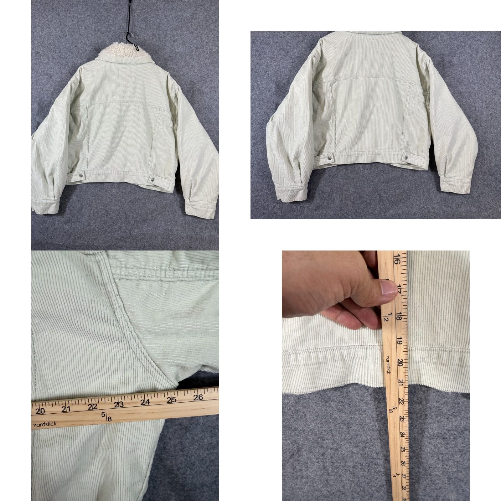 Levi's Levi’s Trucker Jacket Womens L Green Corduroy Quilted Sherpa Collar Button Front Pockets Jacket Size L / US 10 / IT 46 - 9 Thumbnail