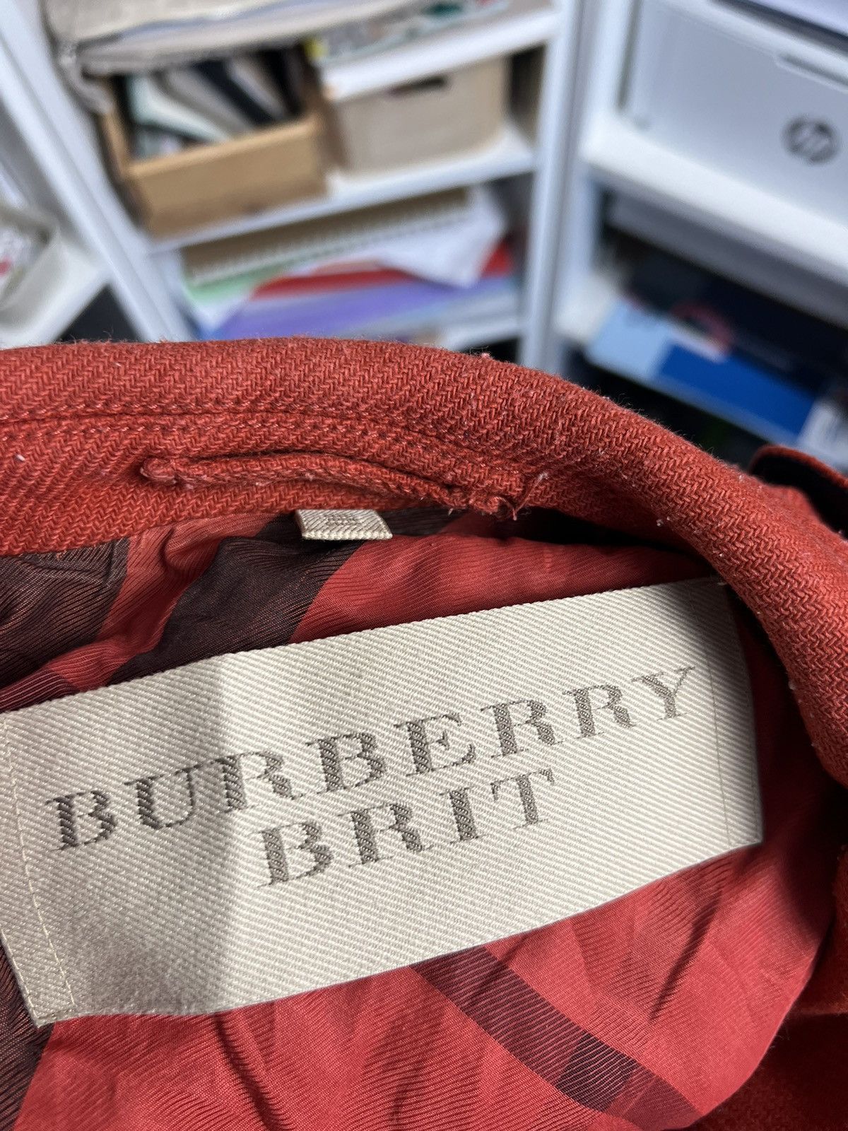 Burberry × Designer Burberry red wool coat jacket S designer luxury old money y2k Size S / US 4 / IT 40 - 6 Thumbnail