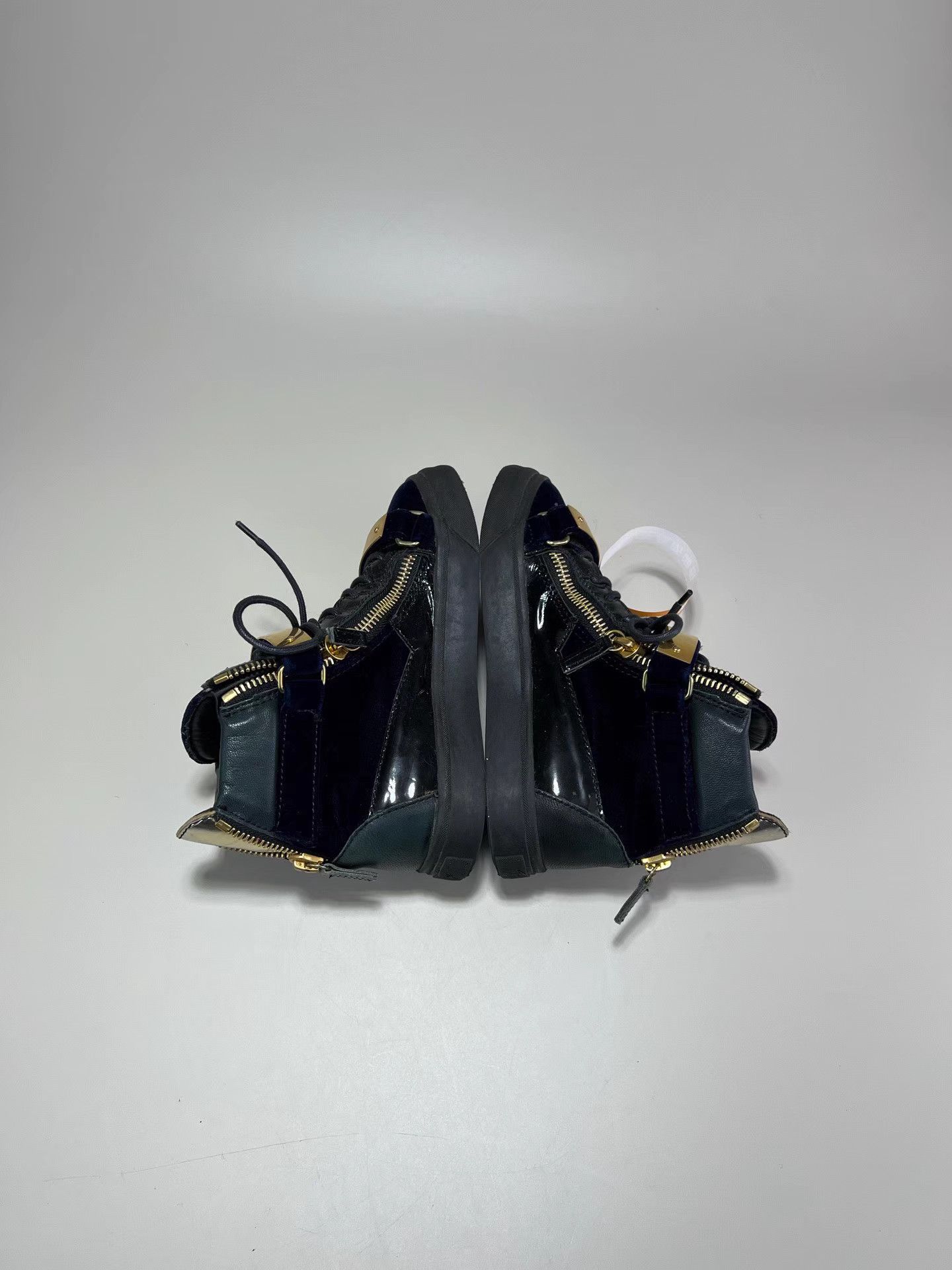 Giuseppe Zanotti GIUSEPPE ZANOTTI GZ Gold Buckle High-top Velcro Sneakers K1 Size US 5 / IT 35 - 4 Thumbnail