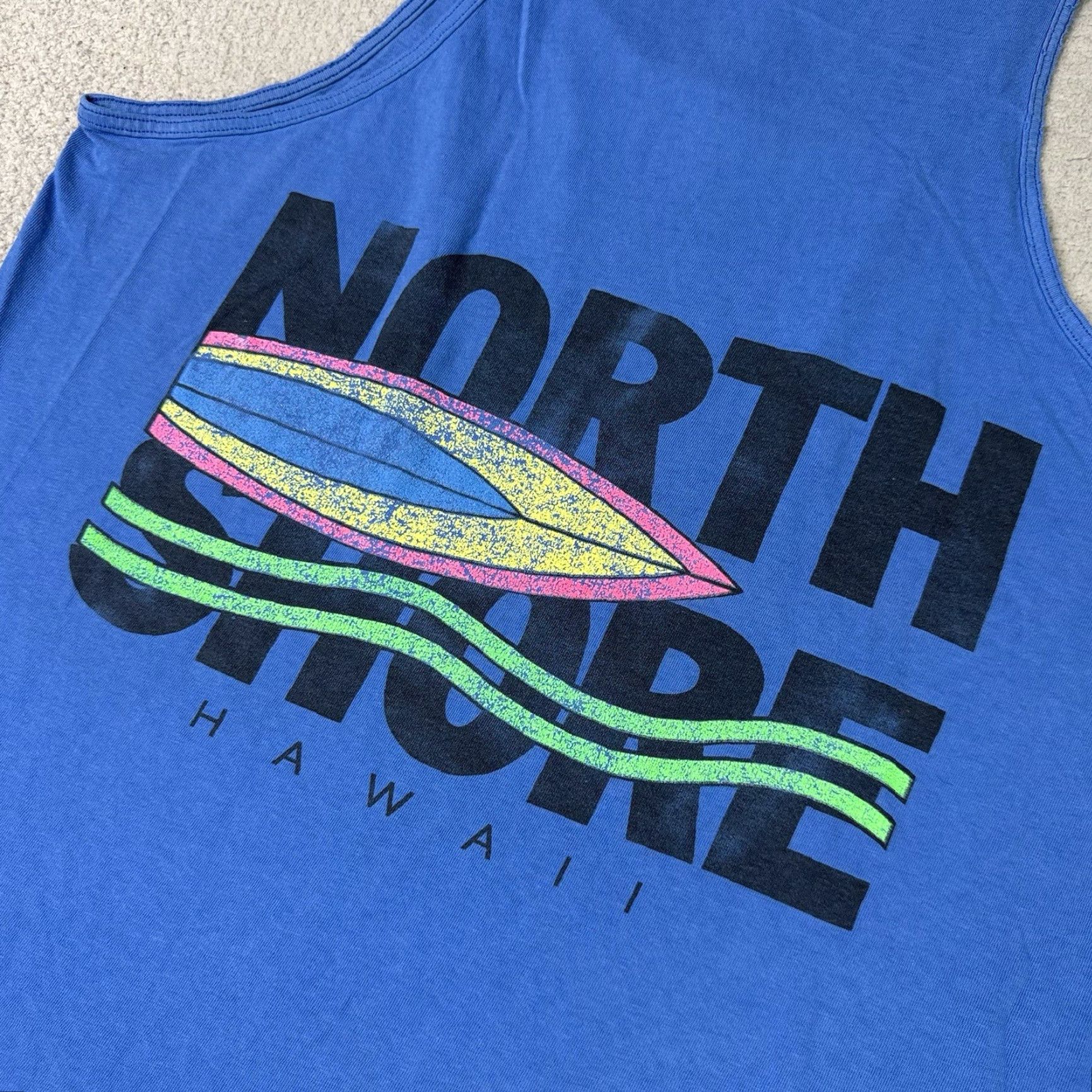 Hanes VINTAGE North Shore Tank Top Mens Large Blue USA Hawaii Surfing Rare Hanes Shirt Size US L / EU 52-54 / 3 - 2 Thumbnail