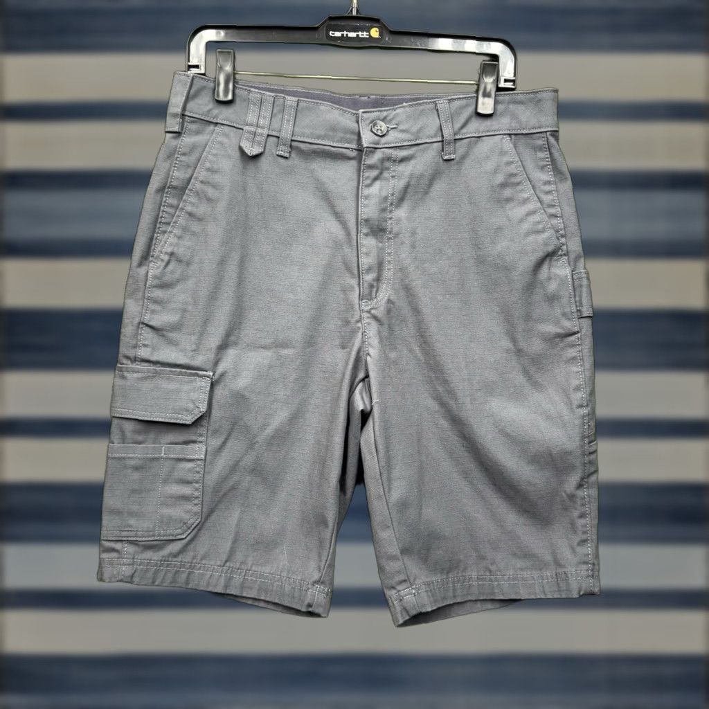 Vintage Brahma Cargo Shorts Mens 30 Grey Ripstop Cotton Blend Relaxed Fit Workwear Pockets Cargo Outdoor Men Size US 30 / EU 46 - 1 Thumbnail