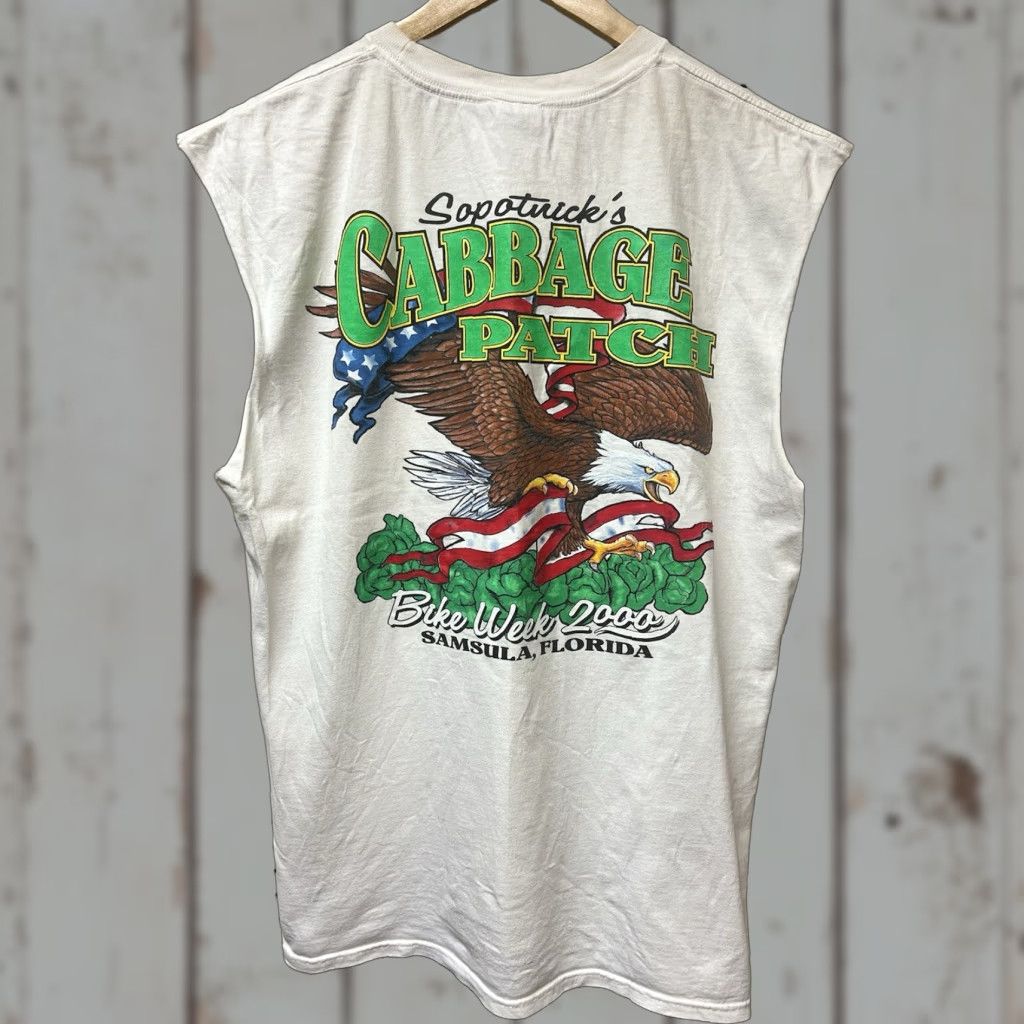 Anvil VTG Sopotnick's Cabbage Patch BIKE WEEK 2000 T-Shirt XL Sleeveless Men White Anvil Cotton Crew Neck Biker Pocket Vintage Size US XL / EU 56 / 4 - 1 Thumbnail