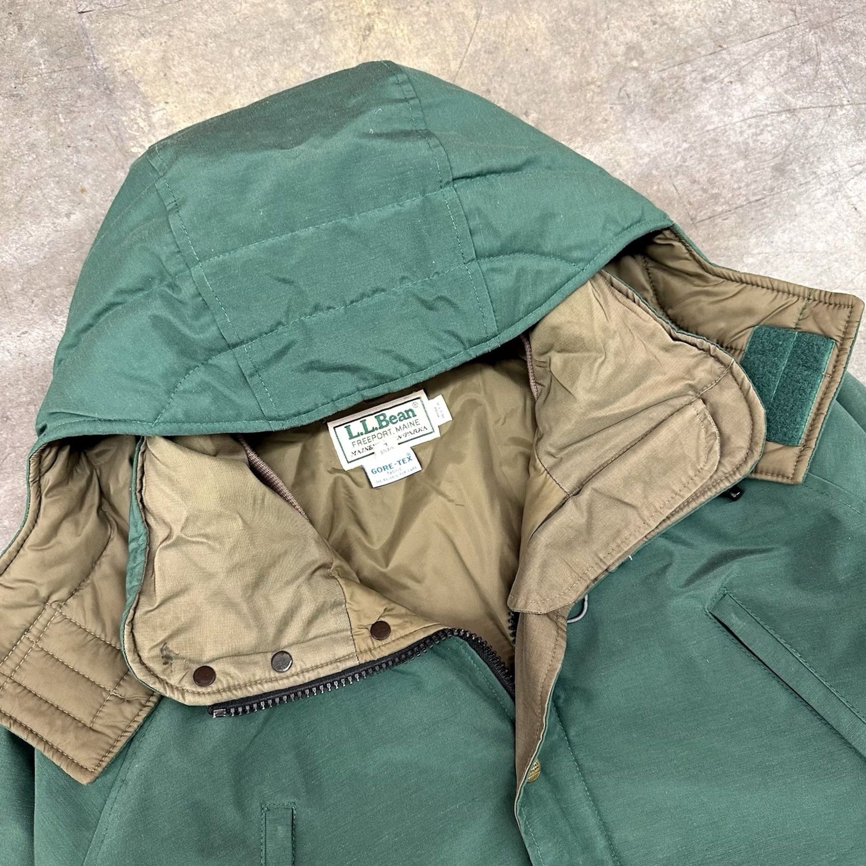 Vintage VINTAGE L.L. Bean Maine Warden Parka Gore Tex Green Brown Men’s Large USA Made Zip Coat Size US L / EU 52-54 / 3 - 2 Thumbnail