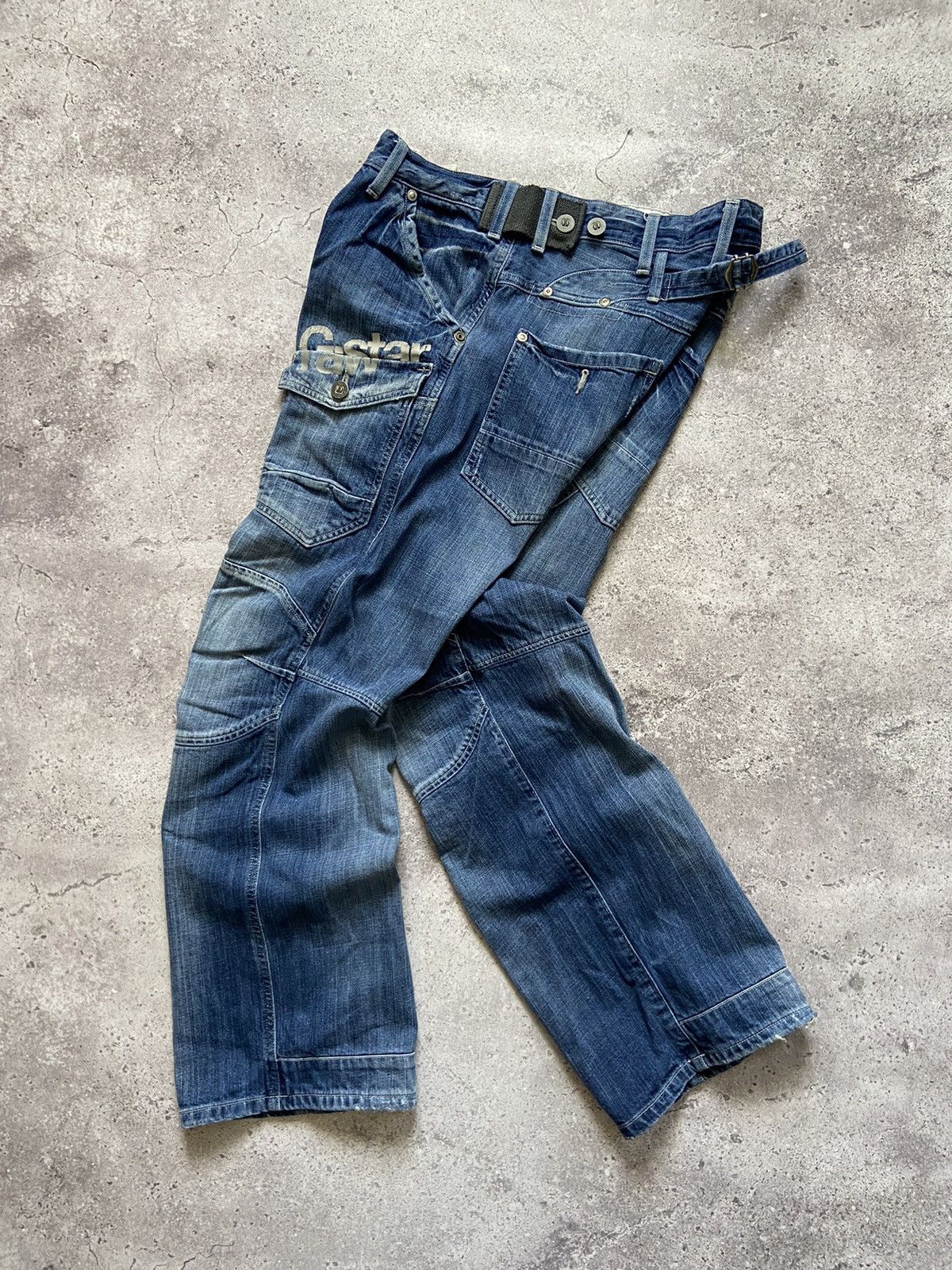 G-Star Vintage G-Star Raw Cargo Jeans Back cinch double knees Size US 34 / EU 50 - 1 Thumbnail
