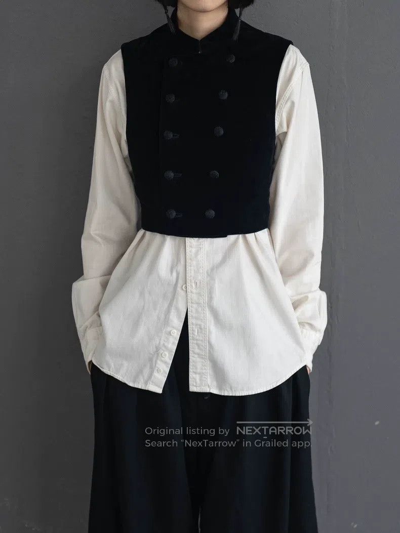 Comme des Garcons Comme Des Garcons Black Velvet Double Breasted Vest Size M / US 6-8 / IT 42-44 - 2 Thumbnail