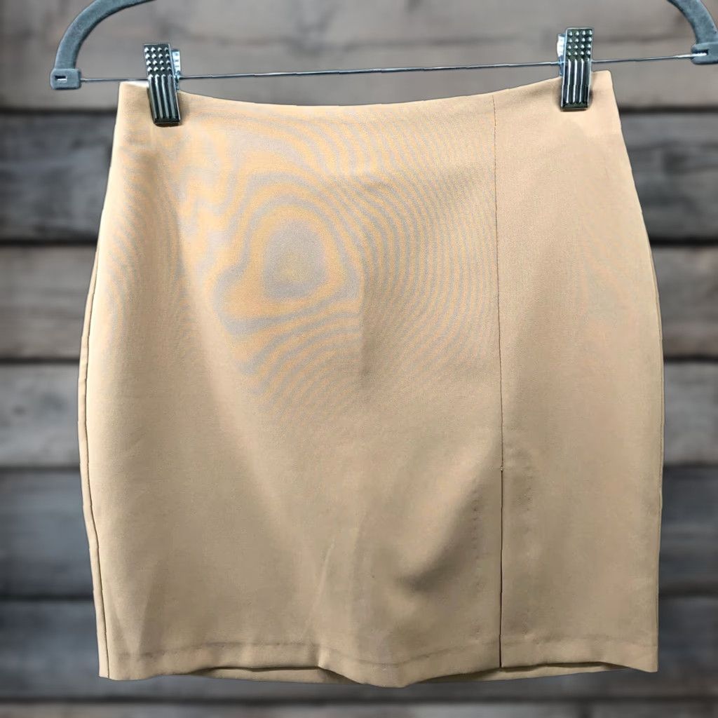 Asos ASOS Skirt Womens Short Mini Beige Front Slit Lightweight Formal Casual Size 2 Size 26" / US 2 / IT 38 - 1 Thumbnail
