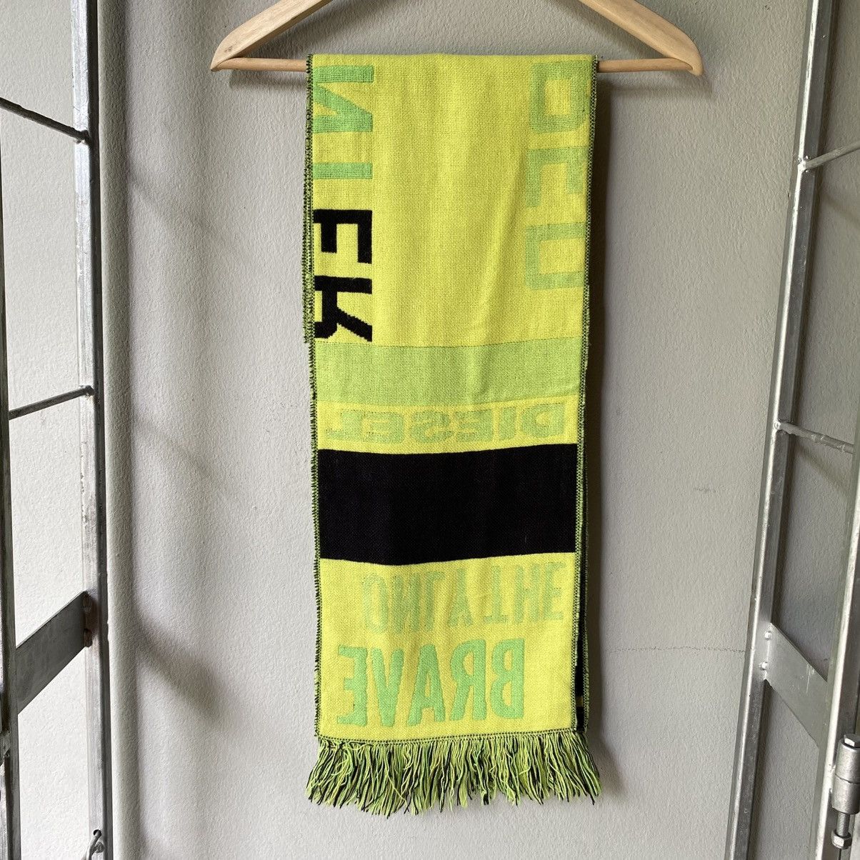 Diesel Diesel Logo Scarf in Black & Neon Green Size ONE SIZE - 15 Thumbnail