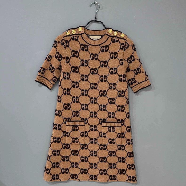 Gucci Gucci Double G full-print gold button dress 2506-Nextarrow Size XS / US 0-2 / IT 36-38 - 1 Thumbnail