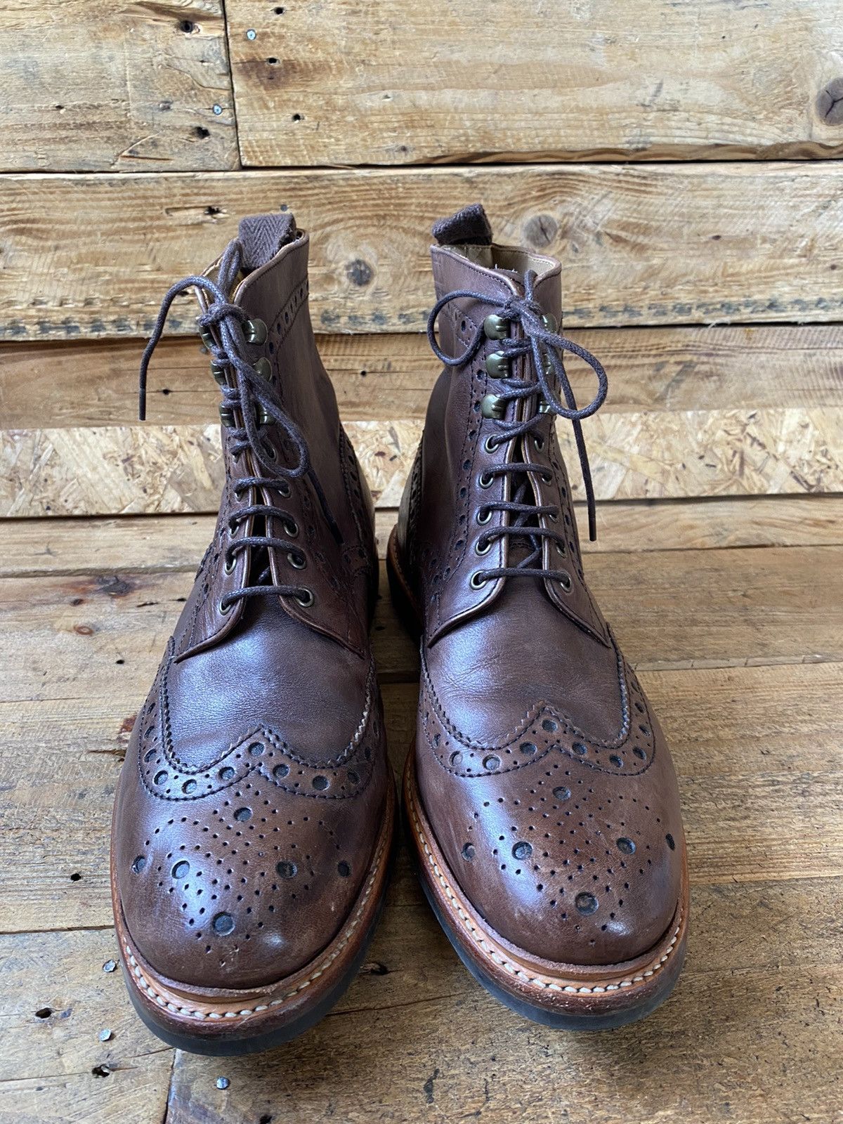 Grenson Grenson brown leather brouges boots uk sz 9 G Us 10 Size US 10 / EU 43 - 3 Thumbnail
