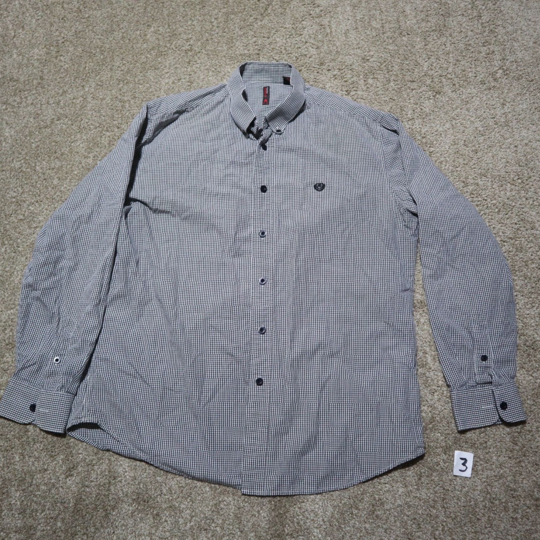 Perry Ellis PERRY ELLIS AMERICA Gray Checkered Button Down Shirt Men Size L Large Shirt Men L Gray Checkered Button-Down Perry Ellis America 90s Size US L / EU 52-54 / 3 - 2 Thumbnail
