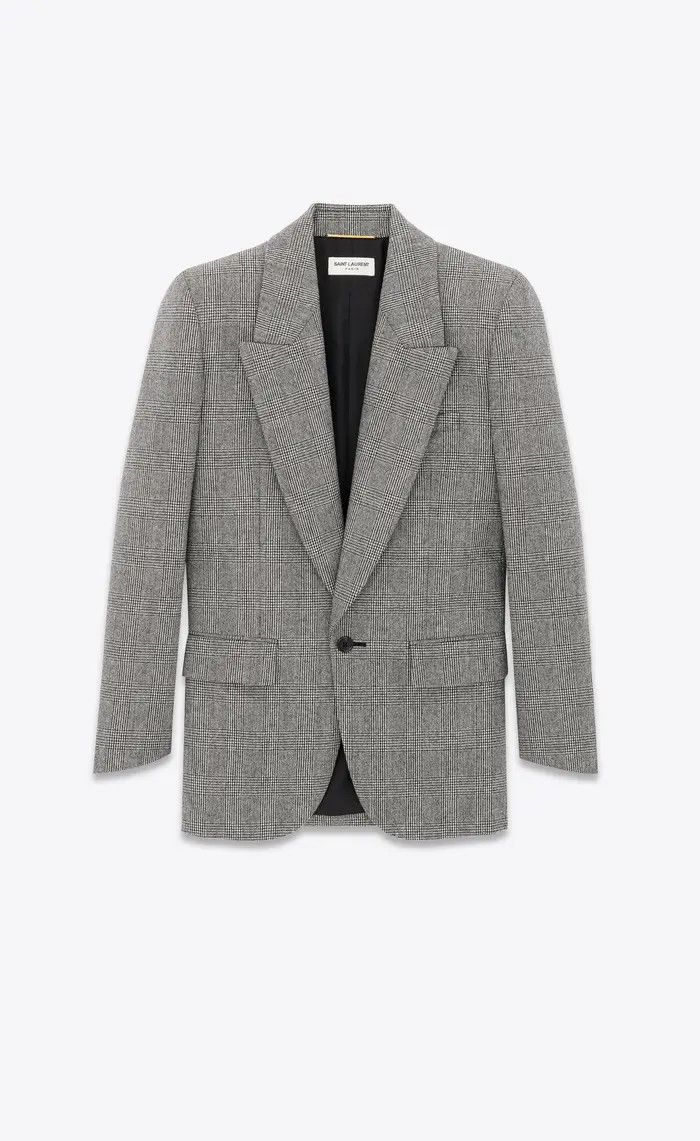Saint Laurent Paris o1bcso1str0325 Jacket in Prince Of Wales in Multicolor Size XL / US 12-14 / IT 48-50 - 1 Thumbnail