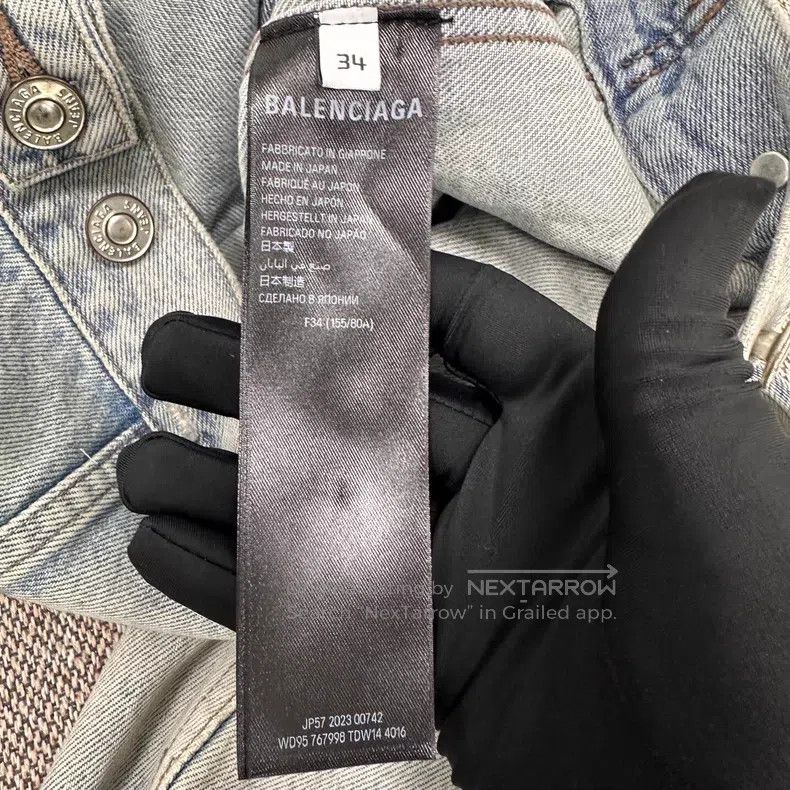 Balenciaga Balenciaga Collar Pure Color Rhinestone Logo Denim Long Sl Size XXS / US 00 / IT 34 - 4 Thumbnail