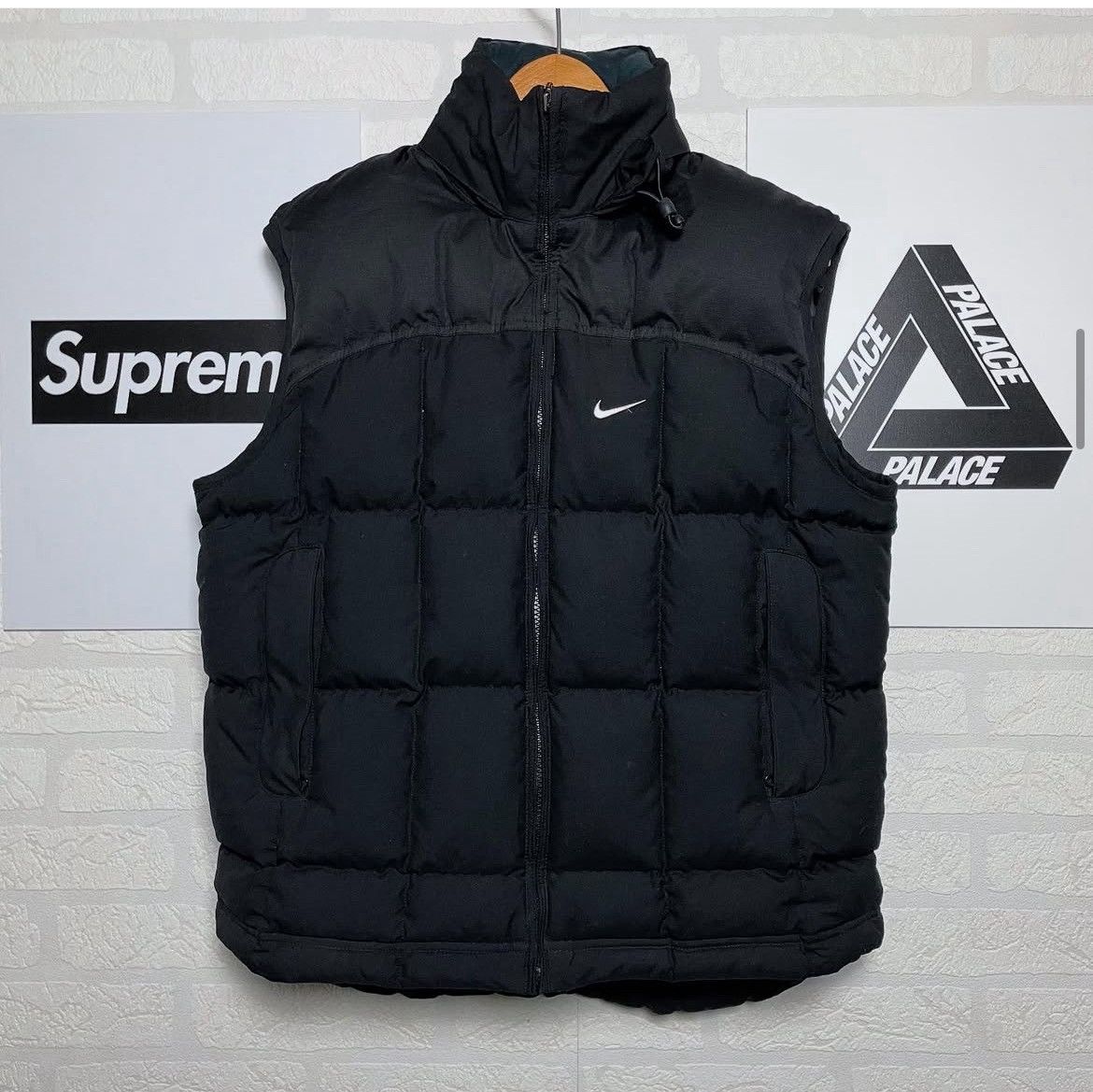 Nike Vintage Down Puffer Vest Nike Drill Swoosh Y2K Size US S / EU 44-46 / 1 - 1 Thumbnail