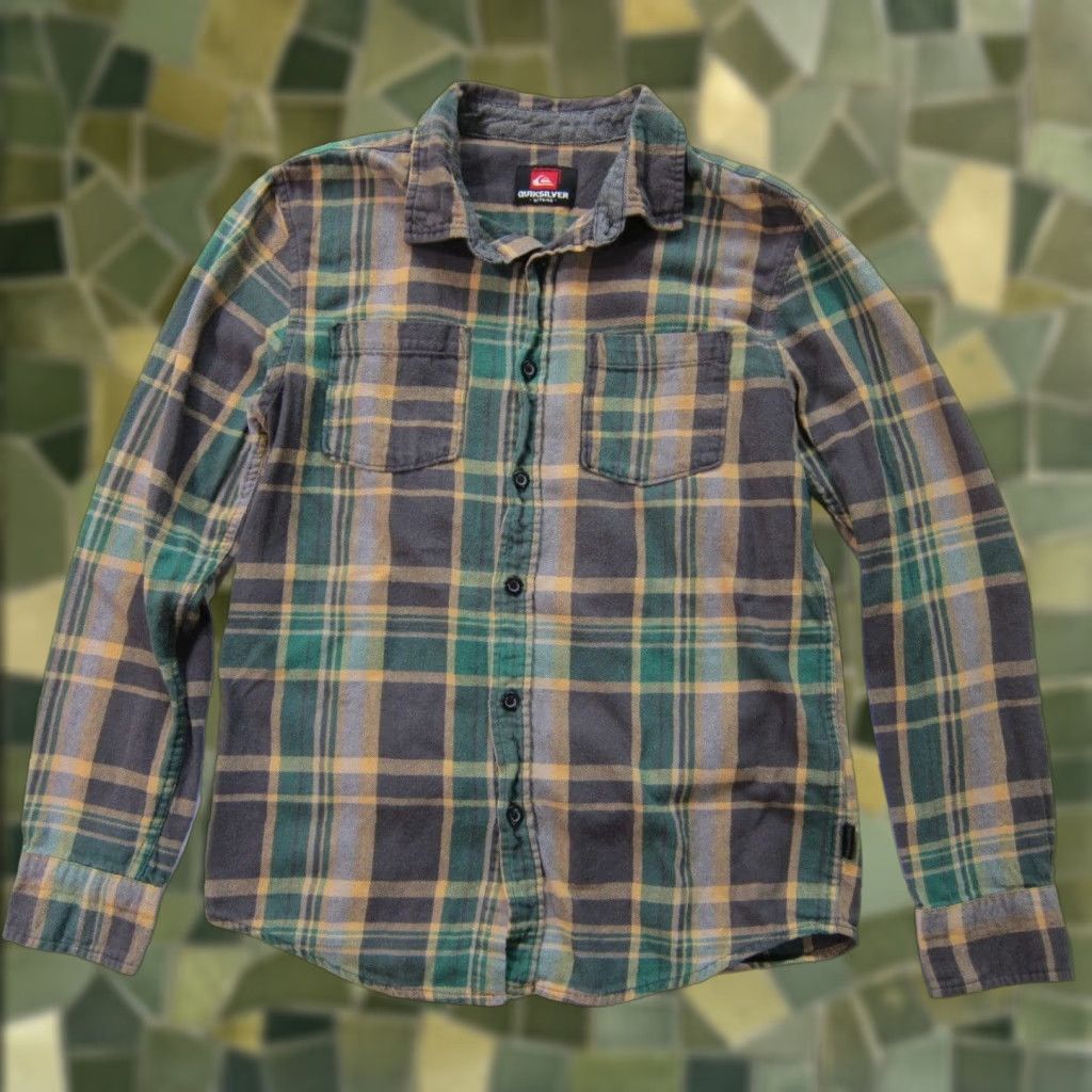 Quiksilver Quiksilver 100% Cotton Green Plaid Flannel Long Sleeve Shirt Men Small Size US S / EU 44-46 / 1 - 1 Thumbnail