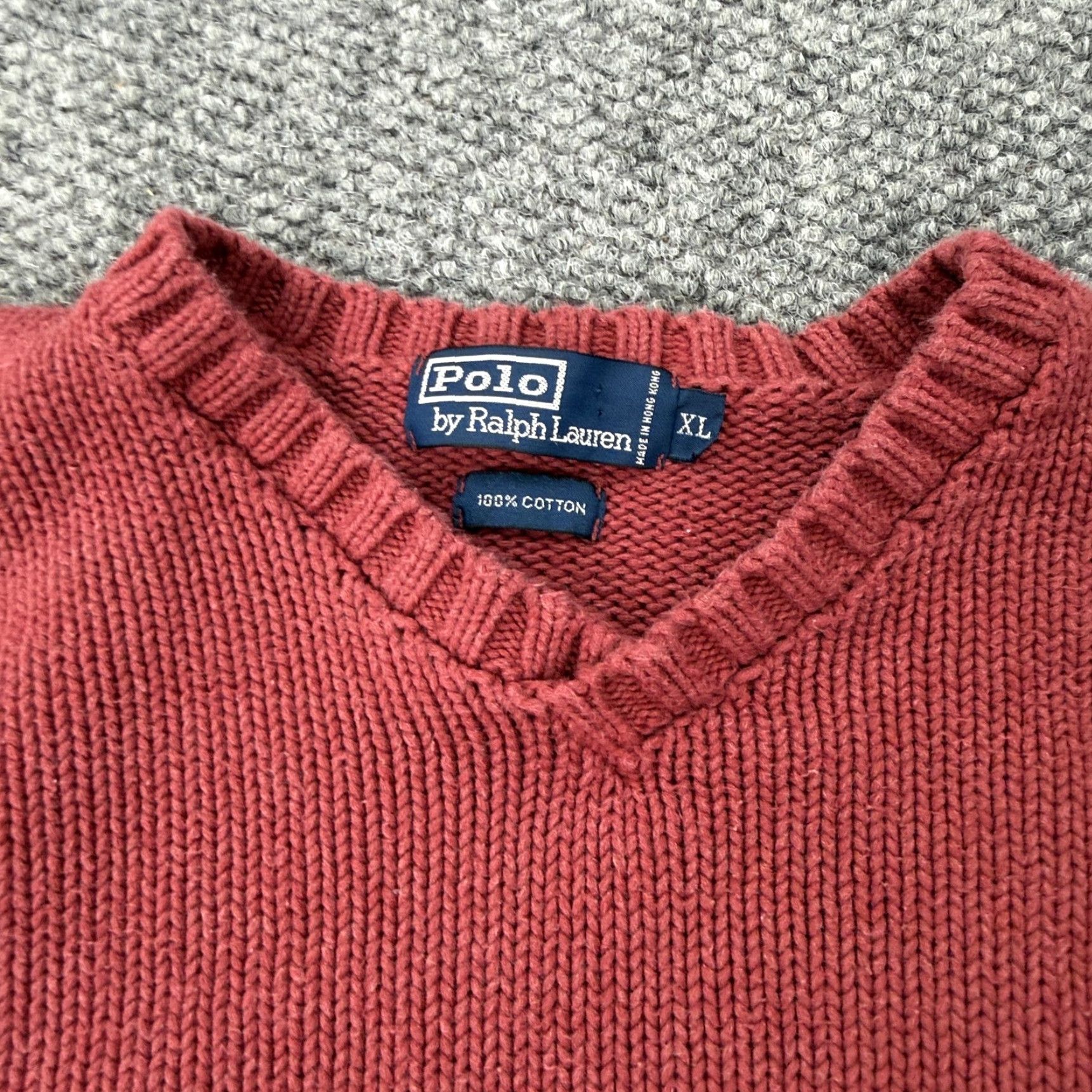 Polo Ralph Lauren VINTAGE Polo Ralph Lauren Sweater Shirt Mens XL Red V-Neck Knit Pullover 90s Polo Ralph Lauren 90s Mens XL Red V-Neck Knit Sweater Size US XL / EU 56 / 4 - 3 Thumbnail
