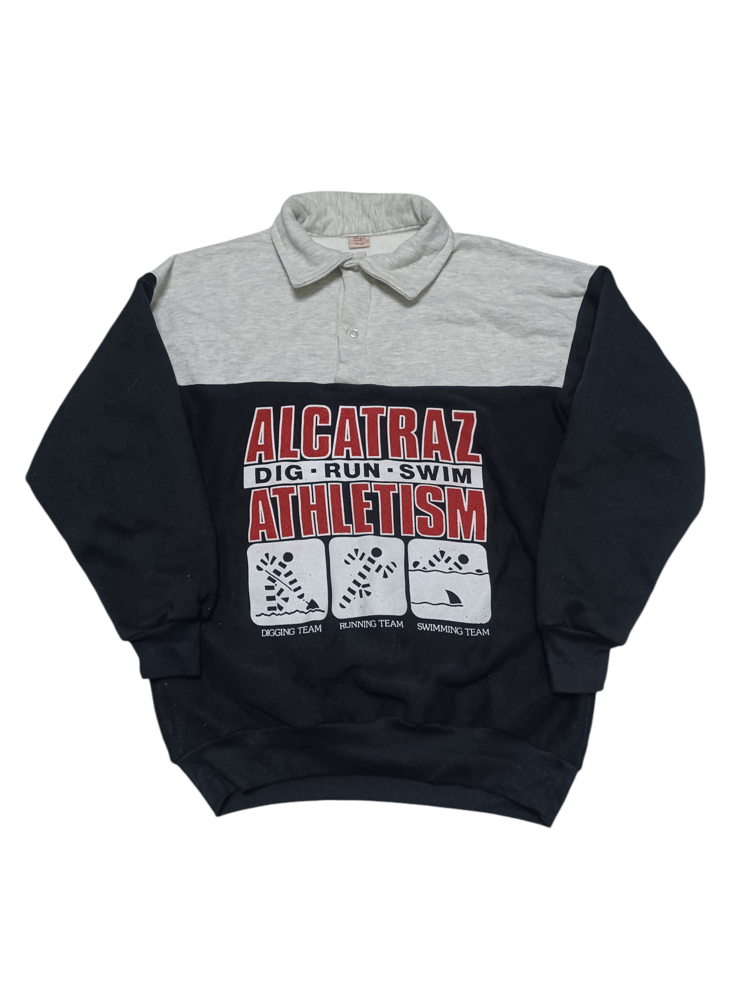Vintage ALCATRAZ ATHLETISM HUMOR VINTAGE MADE IN USA FIRE 1/4 SWTSRT Size US L / EU 52-54 / 3 - 1 Thumbnail