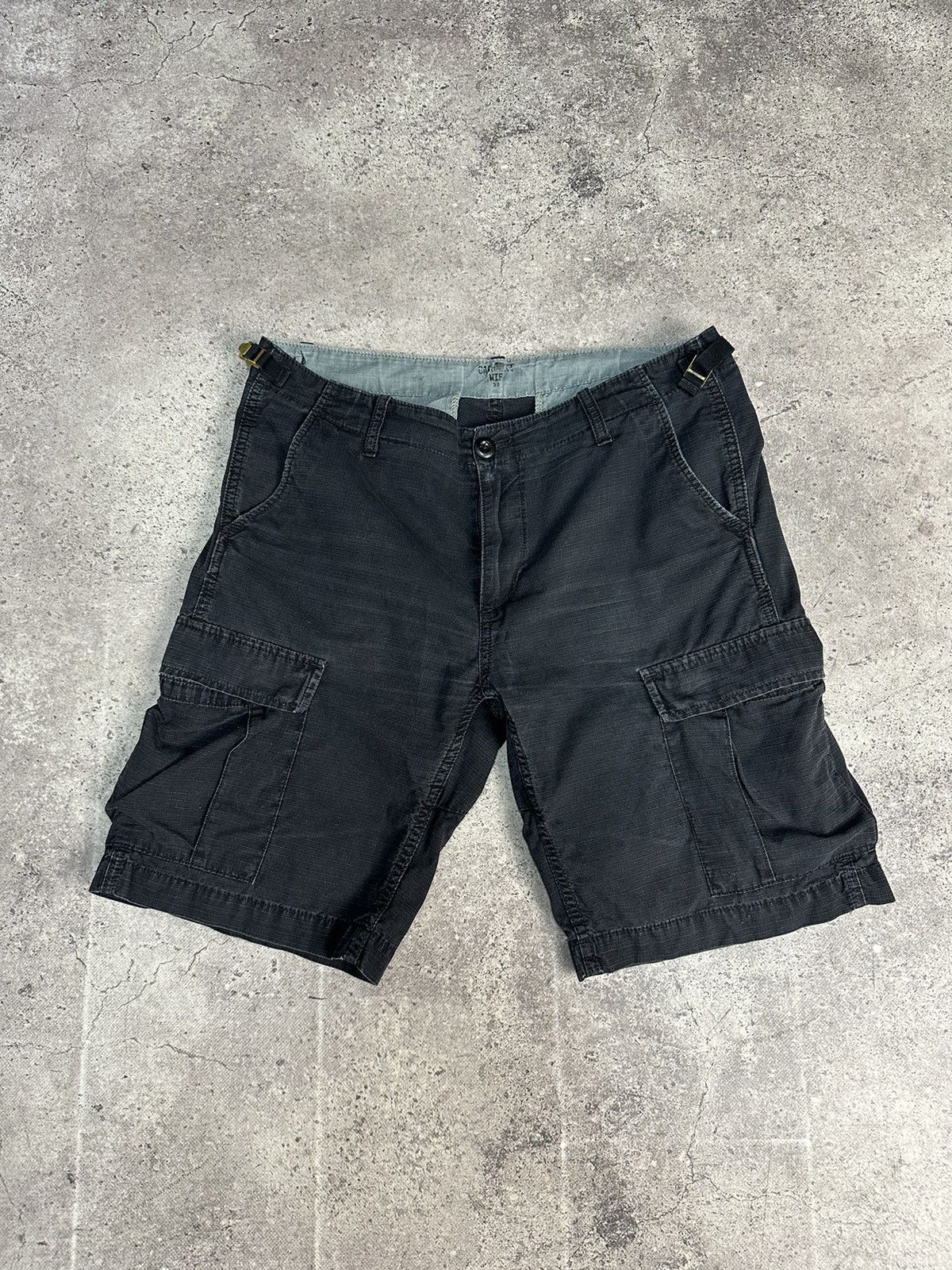 Carhartt × Vintage Vintage Carhartt Aviation Cargo Shorts Distressed Black Y2K Size US 32 / EU 48 - 1 Thumbnail