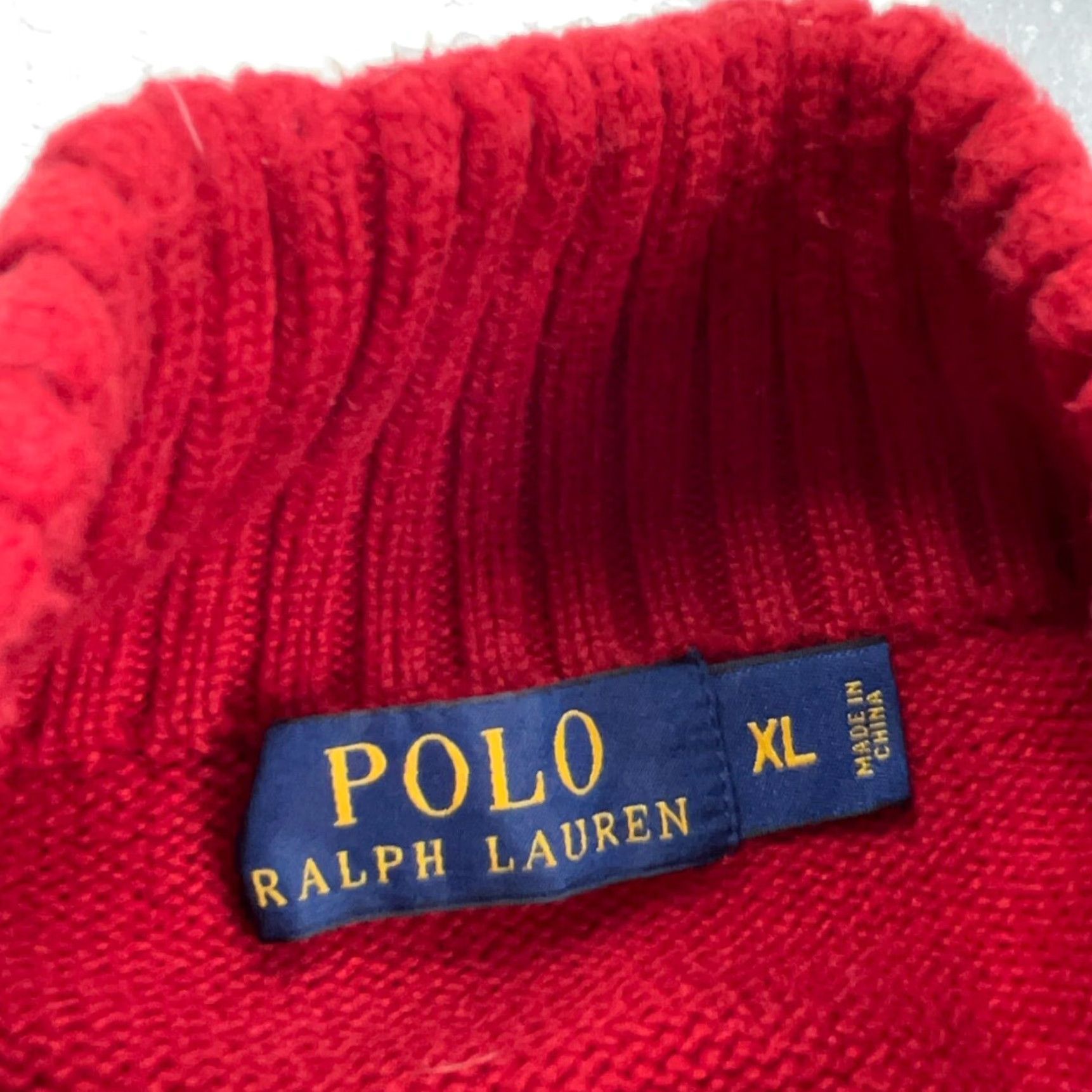 Polo Ralph Lauren Polo Ralph Lauren Sweater Men XL Red Quarter Zip Heavy Knit Ribbed Pullover Mens Size US XL / EU 56 / 4 - 3 Thumbnail