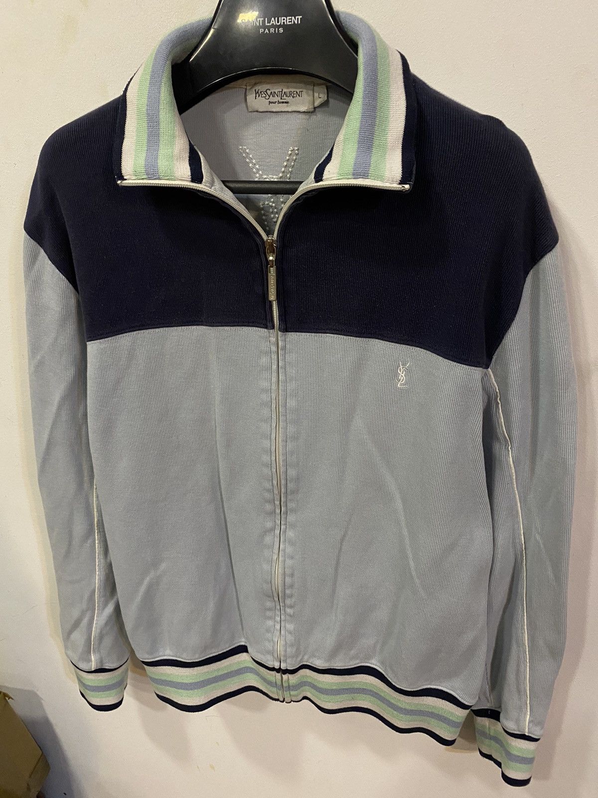 Yves Saint Laurent Blue YSL Sweatshirt Zip YSL Jacket YSL Sweater Size US M / EU 48-50 / 2 - 18 Thumbnail