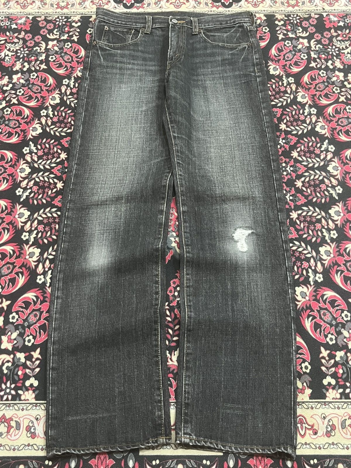 Japanese Brand Vintage Japanese Bobson Chessking Black Wash Distressed Jean Size US 32 / EU 48 - 1 Thumbnail