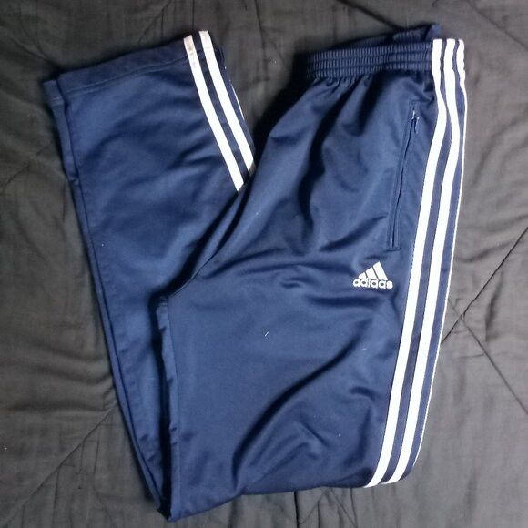 Adidas Vintage 90s Adidas 3 Stripe Snap Sweatpants Joggers Blue Size US 30 / EU 46 - 1 Thumbnail