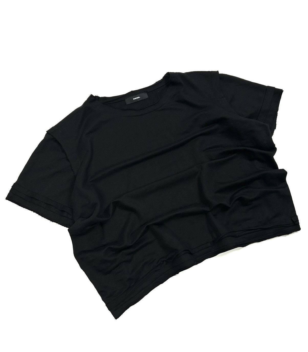 Diesel DIESEL Wmns Cropped Black Top Tee M Avant Garde Distressed Size M / US 6-8 / IT 42-44 - 3 Thumbnail