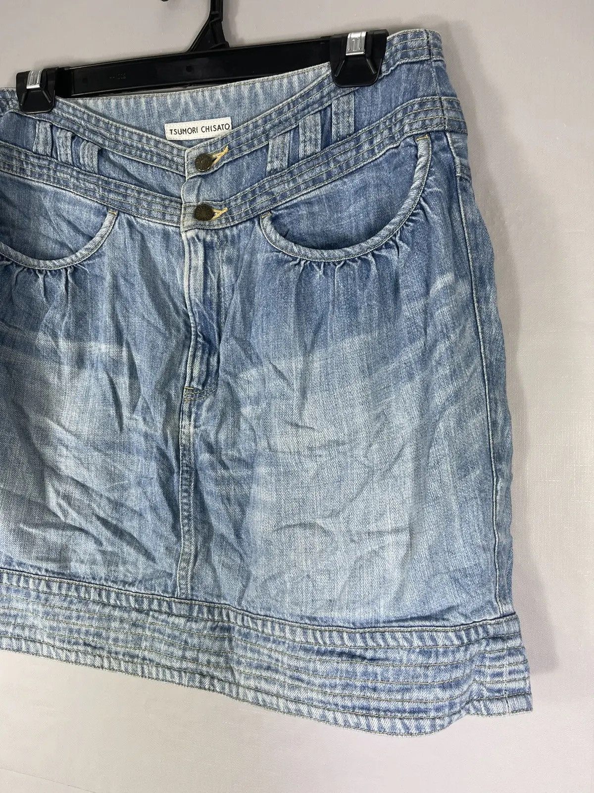 Issey Miyake × Tsumori Chisato × Vintage Vintage TSUMORI CHISATO By ISSEY MIYAKE Denim Skirt Size 29" - 2 Thumbnail