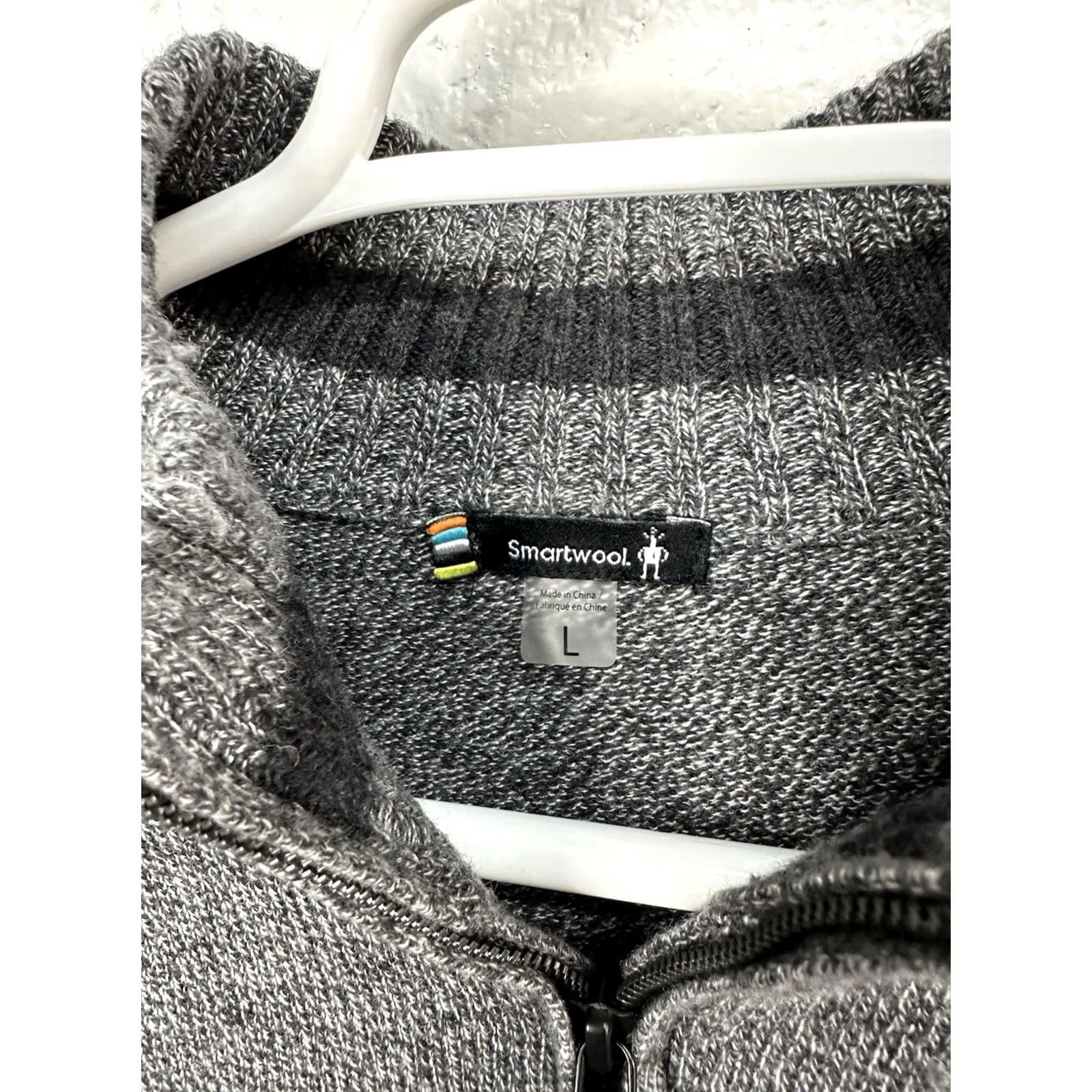 Smartwool Smartwool Mens Large Gray Ripple Ridge 1/2 Zip Sweater Merino Blend Size US L / EU 52-54 / 3 - 2 Thumbnail