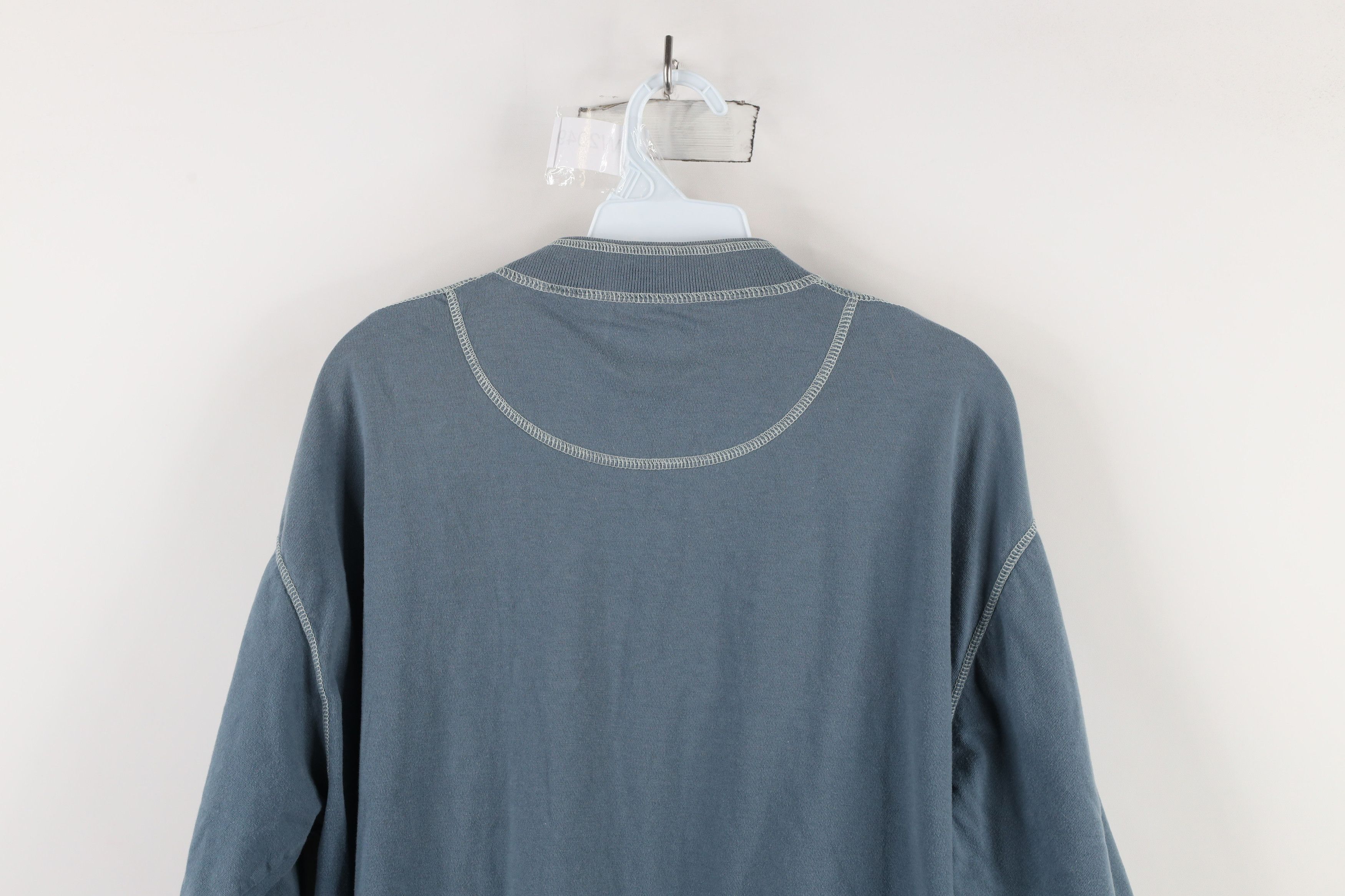 Levi's × Vintage Vintage 90s Levis Baggy Fit Ribbed Henley T-Shirt Blue Size US M / EU 48-50 / 2 - 11 Thumbnail