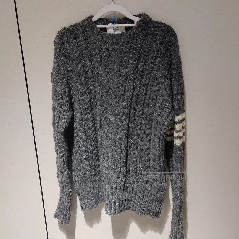 Thom Browne Thom Browne Wool sweater with four stripes Size US L / EU 52-54 / 3 - 1 Thumbnail