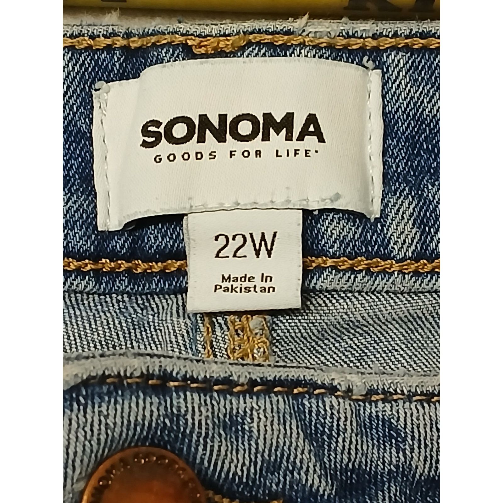 Sonoma Sonoma (22W) High Rise Straight Cotton Blue Denim Jeans Size 22" - 8 Thumbnail